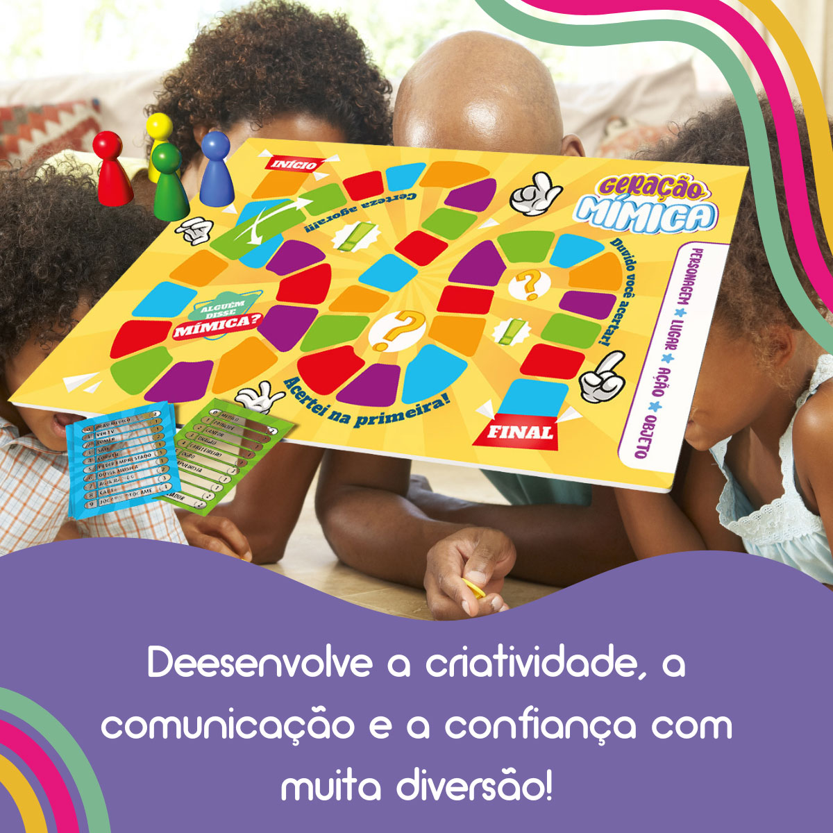 Jogo de Adinhação Mímicas Infantil Familia Brincadeira - Tralalá 4