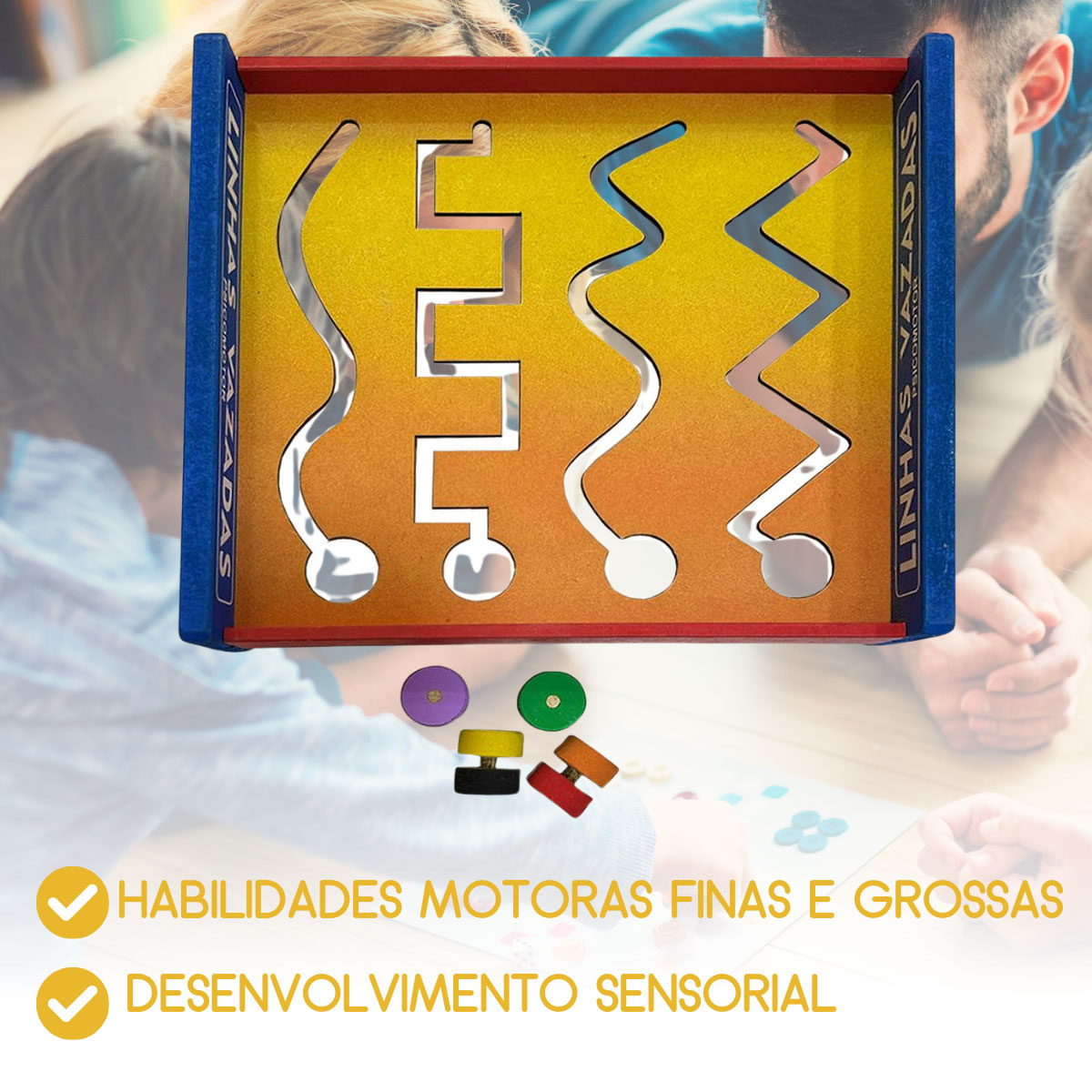 Painel Psicomotor Brinquedo Educativo e Pedagógico em MDF - Tralalá 4 Kids