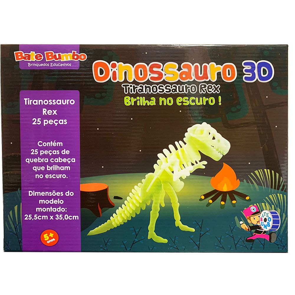 Jogo Quebra Cabeça Dinossauro T Rex Infantil Pais e Filhos 150
