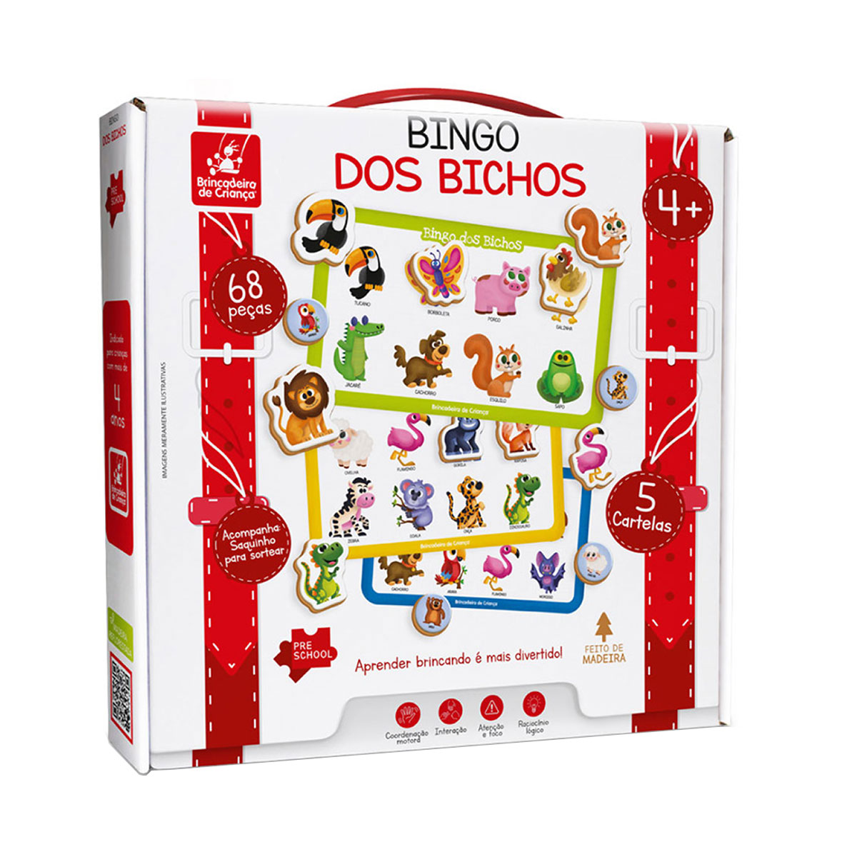 Bingo dos Bichos Brinquedo Educativo e Pedagógico - Tralalá 4 Kids