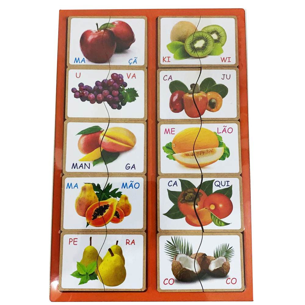 Jogo de quebra-cabeça para crianças. maçã de frutas. prática de