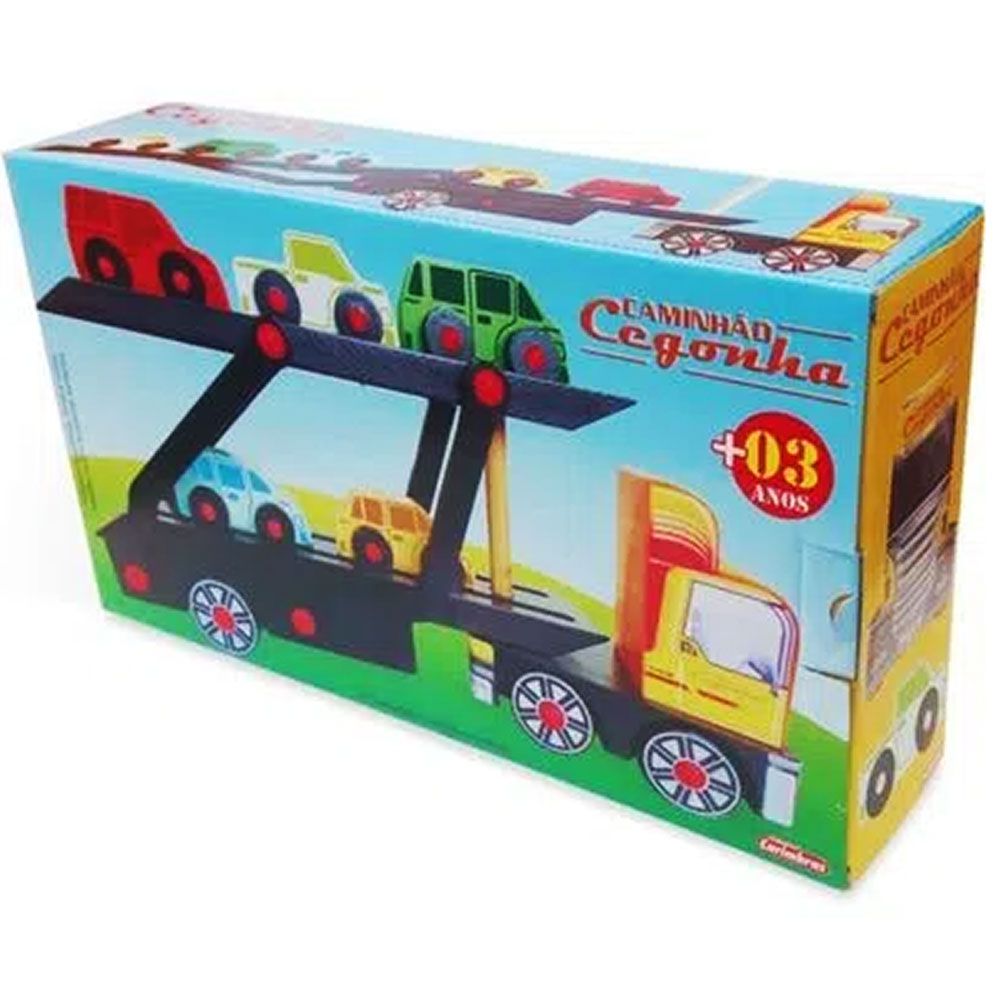 Mini Cegonha Caminhão Infantil Brinquedo Educativo Madeira- NOVO