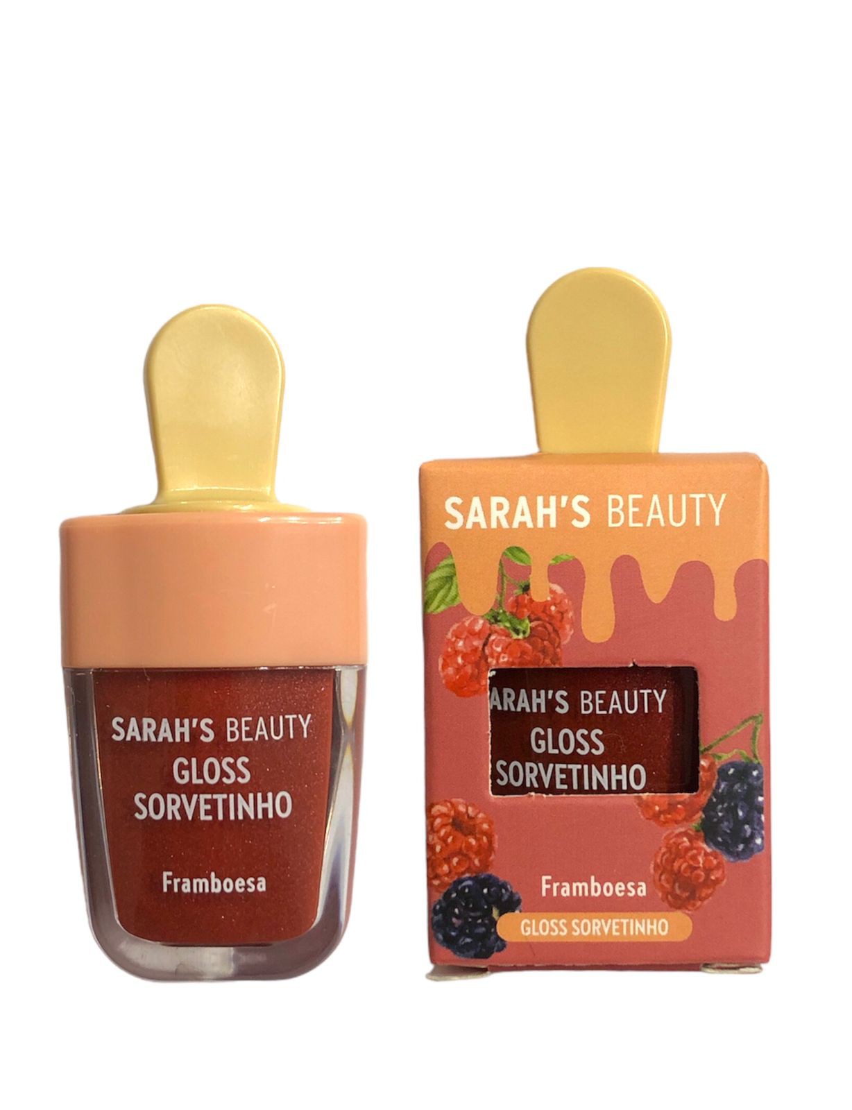 Gloss Labial Sorvetinho Sabor Framboesa - Sarah's Beauty - RR