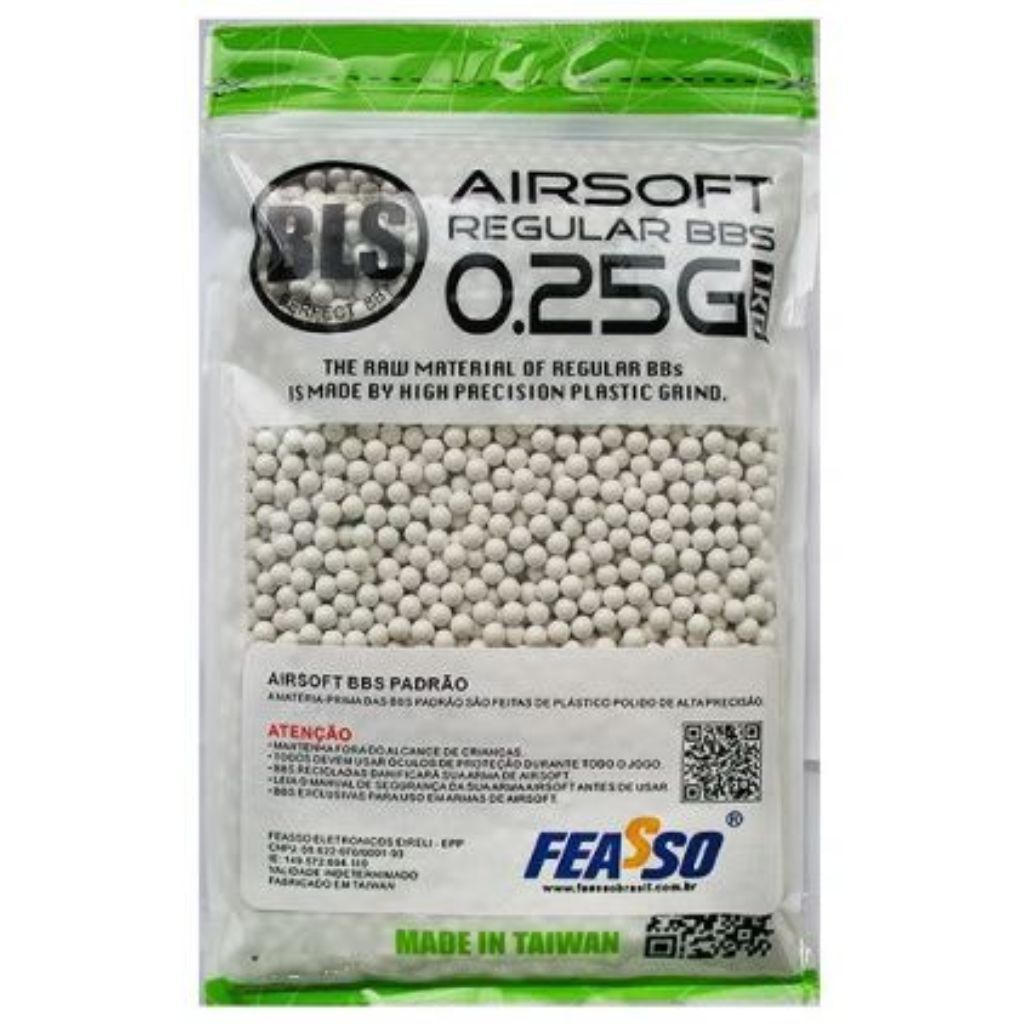 Bolinhas, BBS munições 0,25g, munições airsoft, BLS, artigos militares