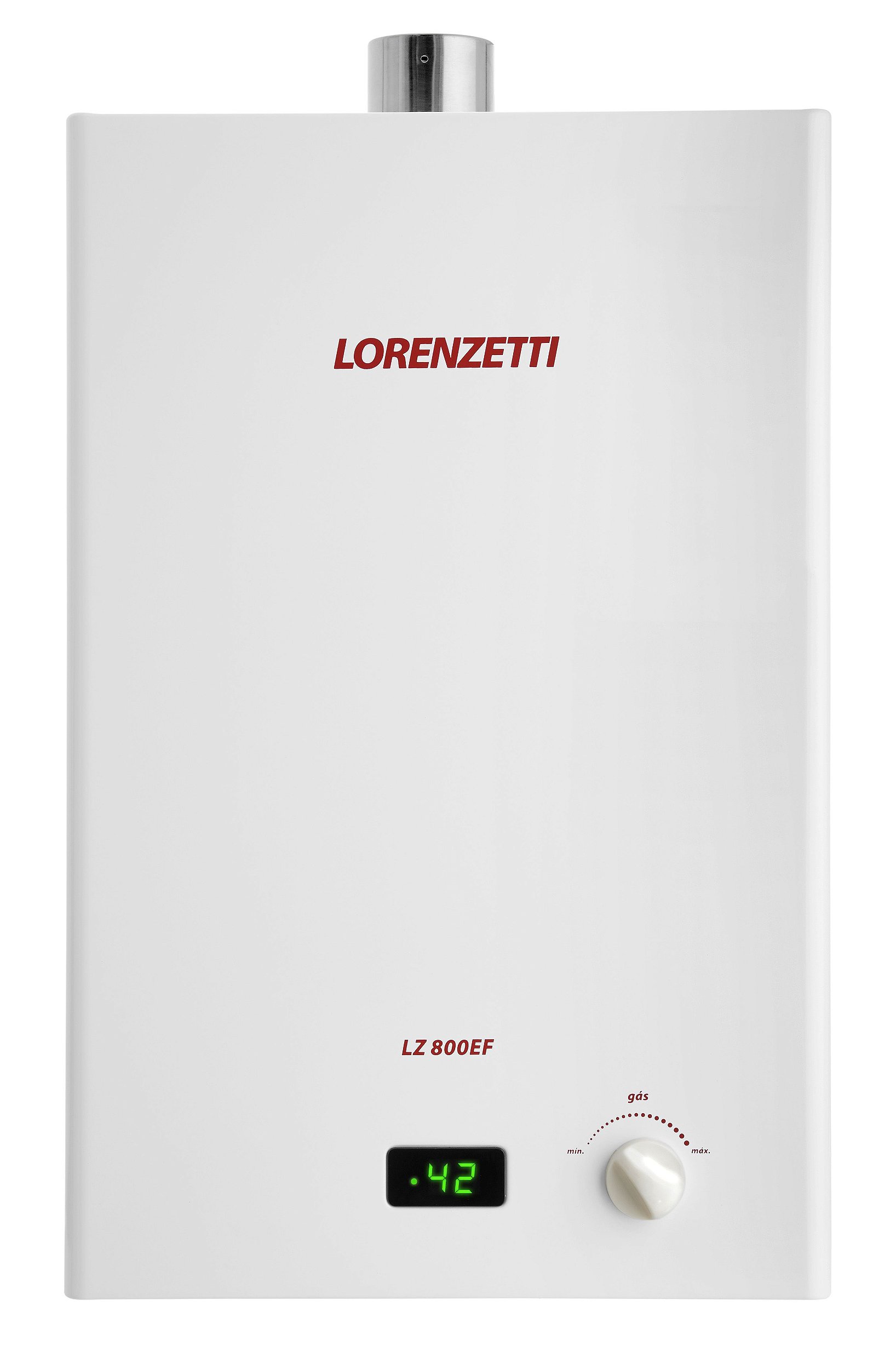 Aquecedor de água a Gás - Lorenzetti LZ 800 EF - Gás Natural - Exaustão  Forçada - Vazão 8,0L - Medd Soluções