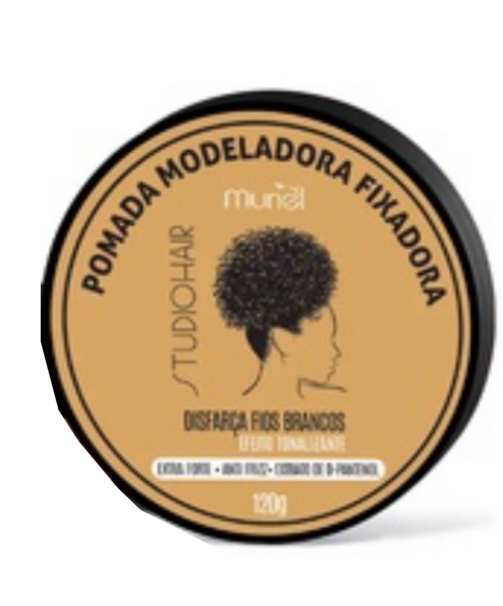 MURIEL: Pomada Modeladora Fixadora Condicionante Studio Hair Disfarça Fios  Brancos 120g (BLACK PINK FRIDAY na COMEPI! Aproveite as ofertas por tempo
