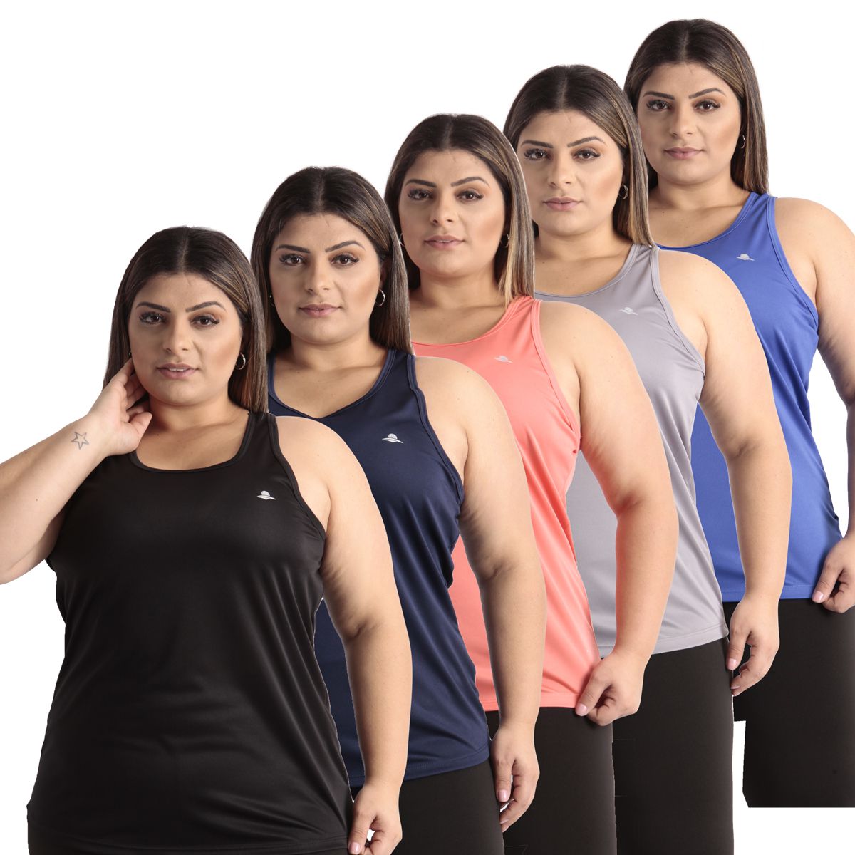 Kit 3 Camiseta Feminina Dry Fit Plus Size Fitness Academia