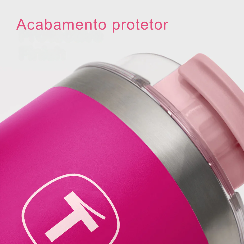 Tupperware® Copo Térmico Big T com Canudo 1,1L Pink - Loja Tupperware ...