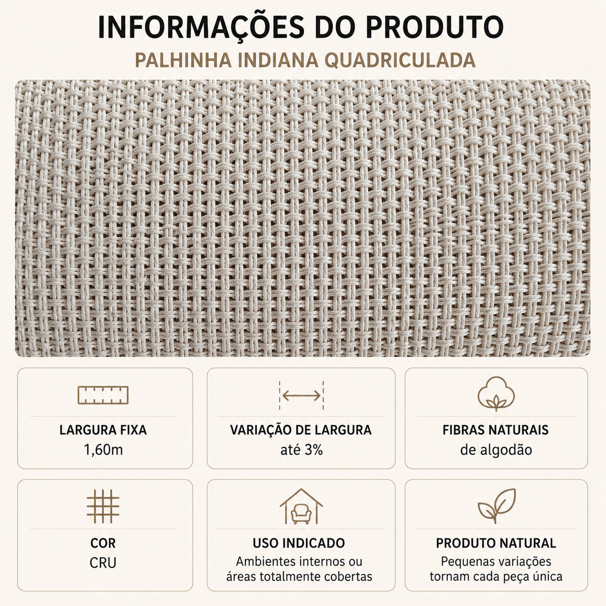 Detalhe real da trama Cru com régua