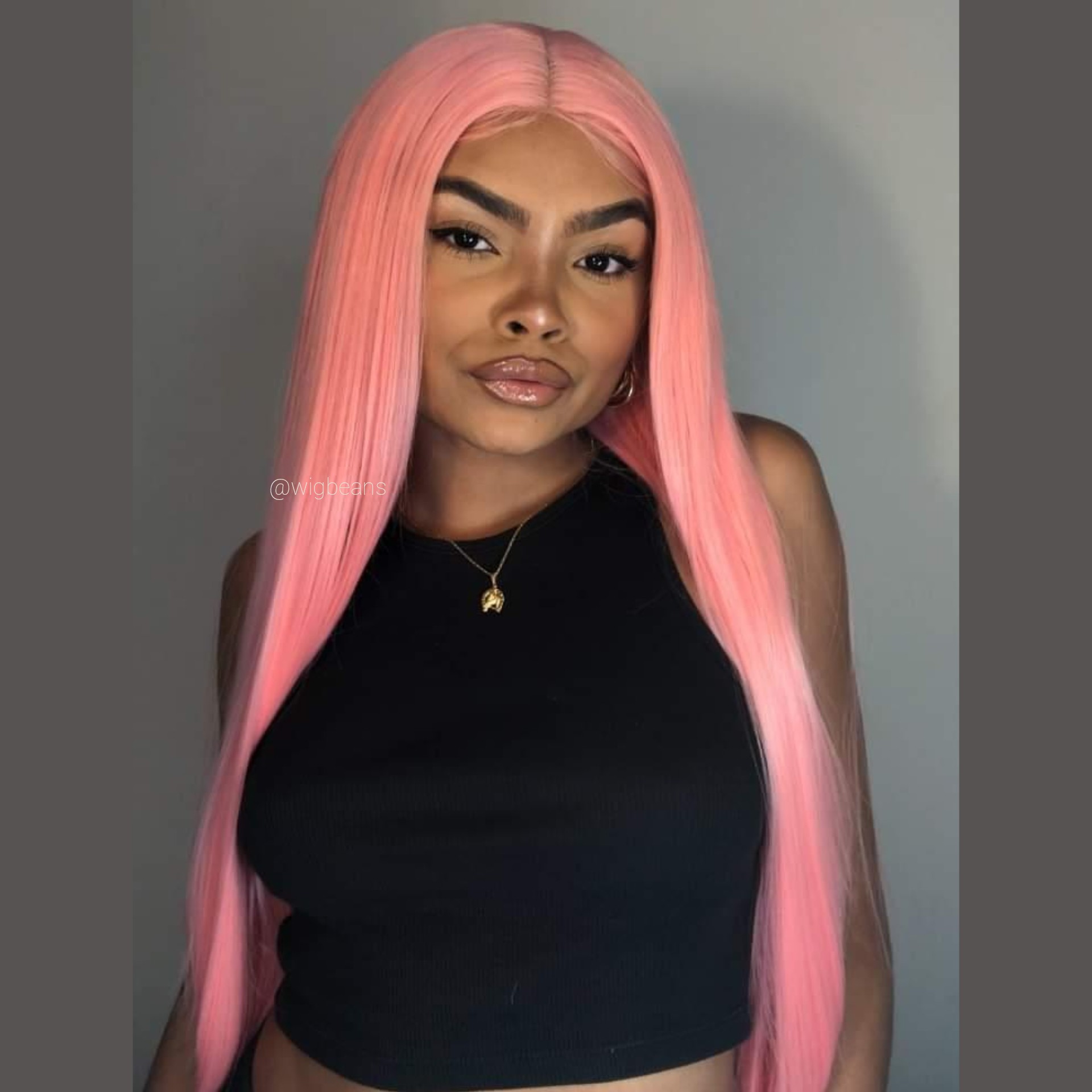 Lace Front Emily - Rosa - Wig Beans | Perucas Lace Front Wig | Pronta ...