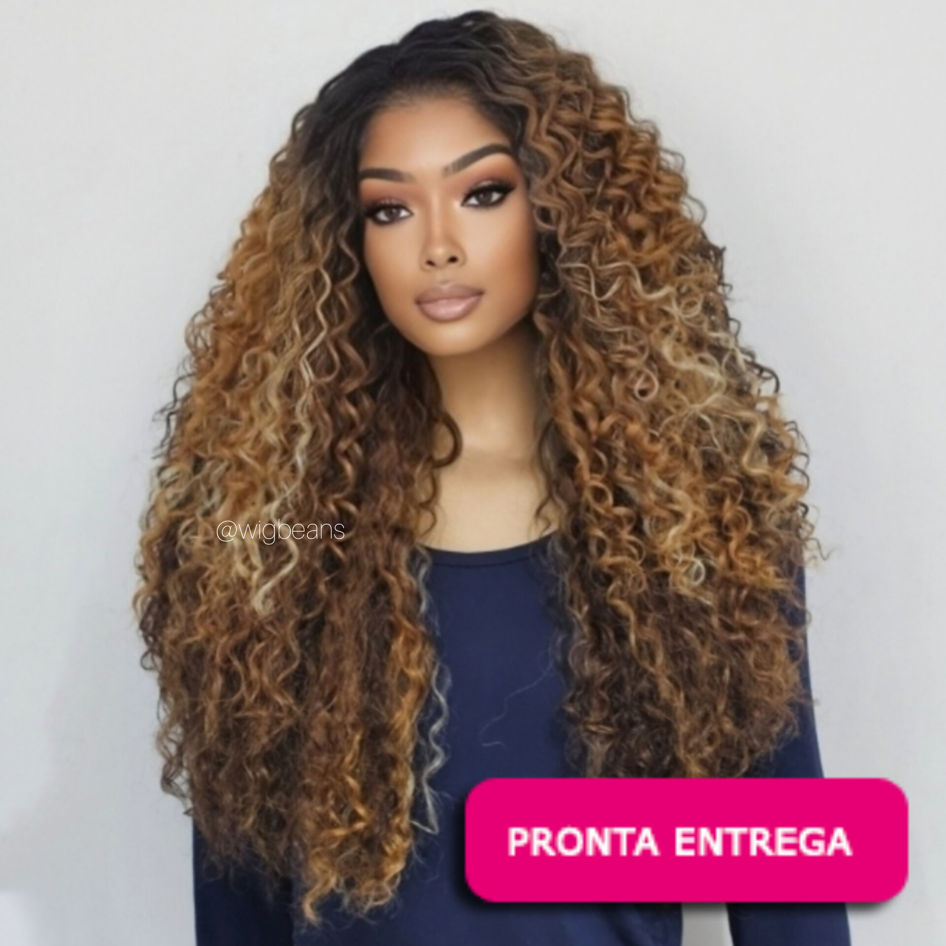 Lace Front Kitron cor OH2730613 Wig Beans Perucas Lace Front Wigs Pronta Entrega