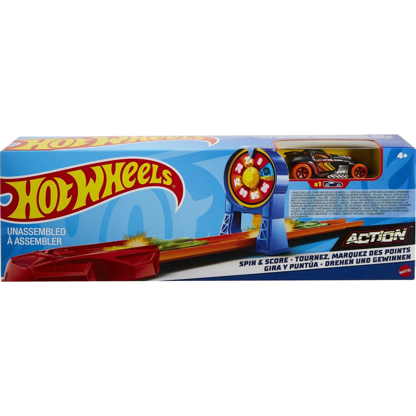 Lançador e Pista - Hot Wheels Action - Girar e Marcar - Mattel