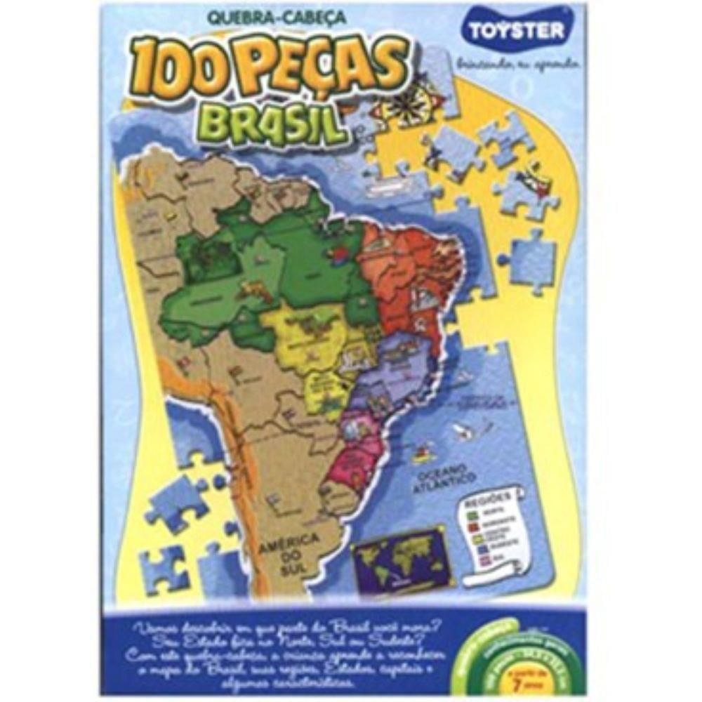 Quebra Cabeças Mapa Do Brasil 100 Peças - Toyster - A sua Loja de