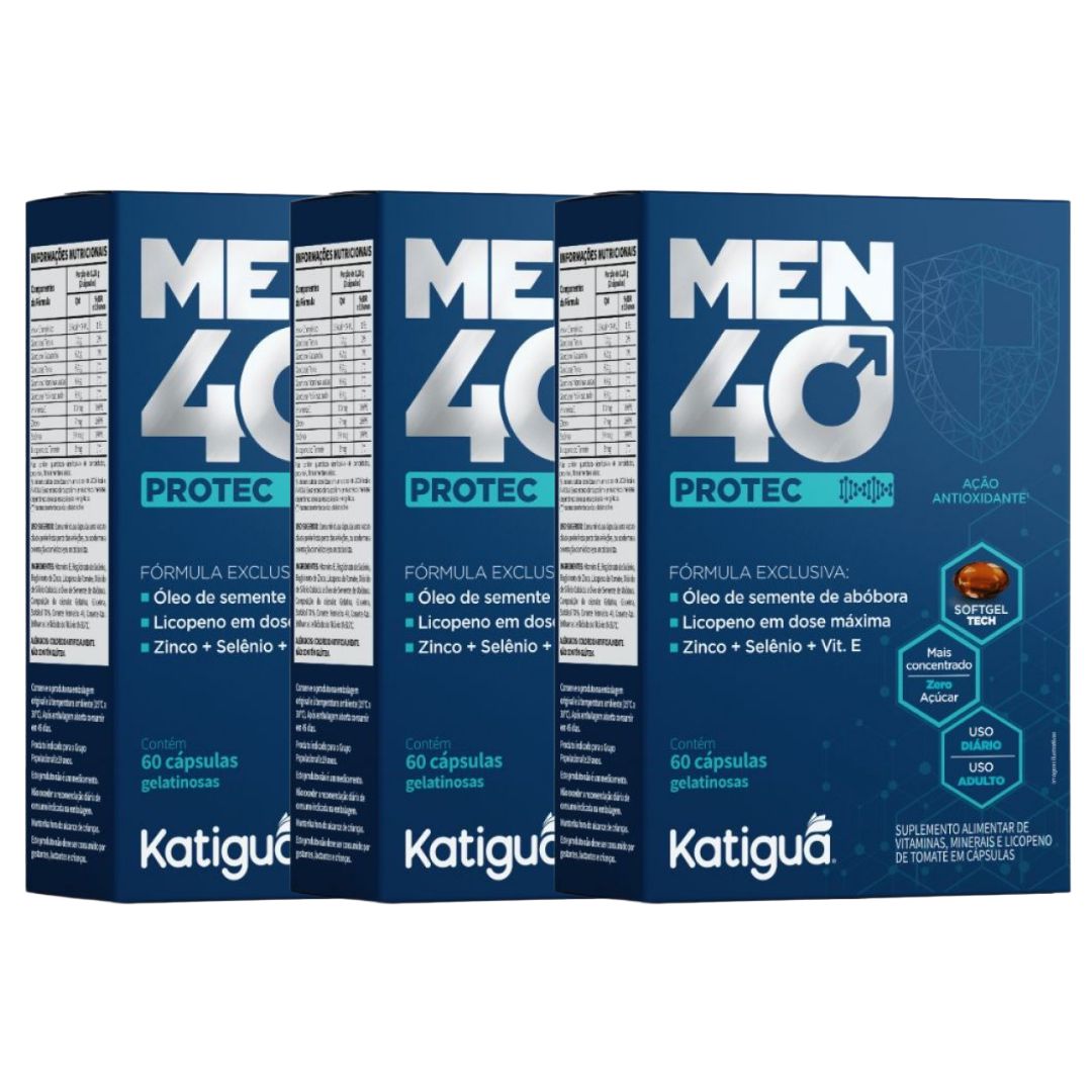 Kit 3uni Men 40 Protec 640mg 60 Cáps Katiguá Supremo Suplementos 5358