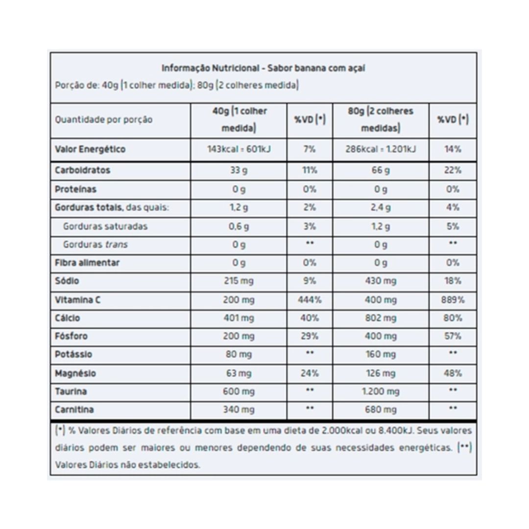Endurance Extreme Energy Pote 1000g Banana com Açai Vitafor Supremo