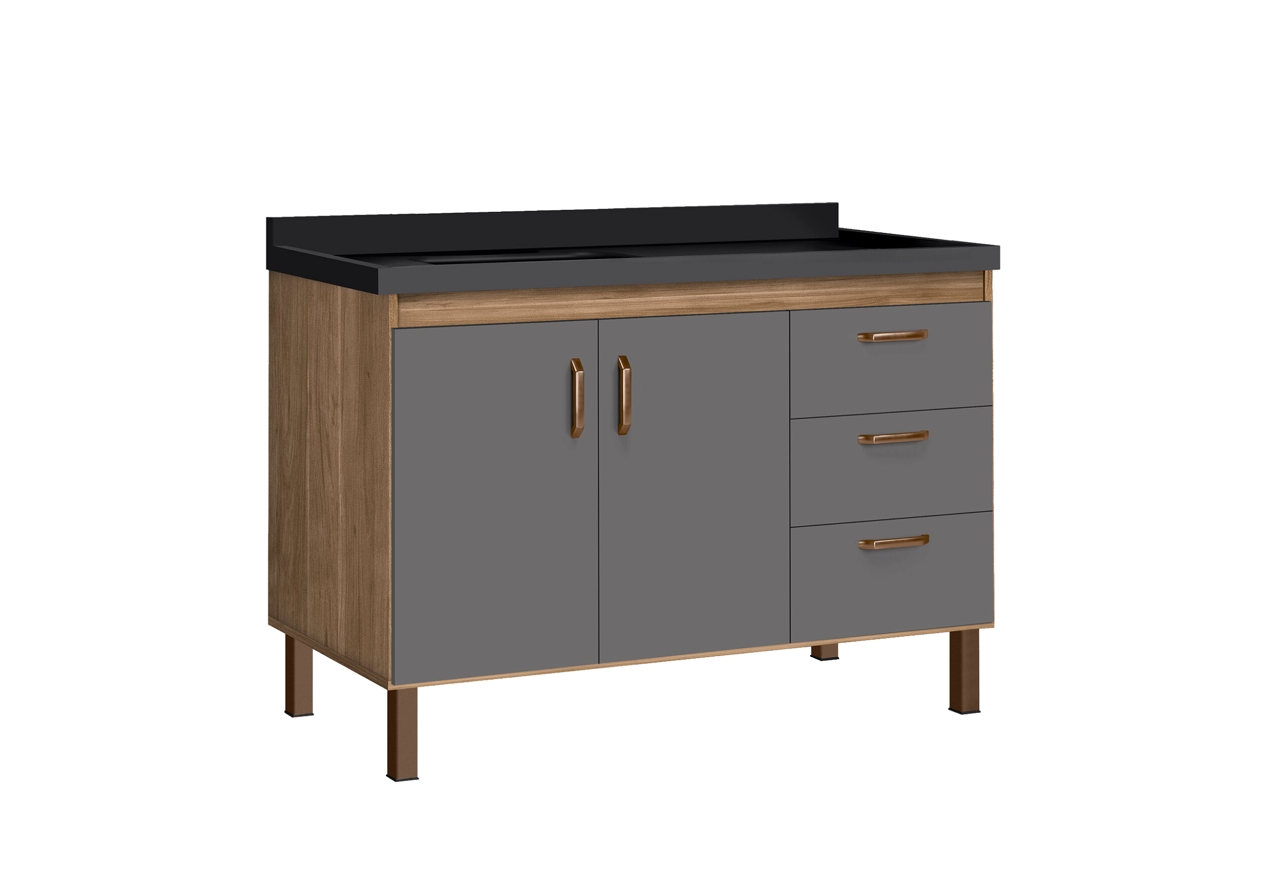 Gabinete Copacabana Avelato com Grafite 1.20 Mm - Conibase Home Center