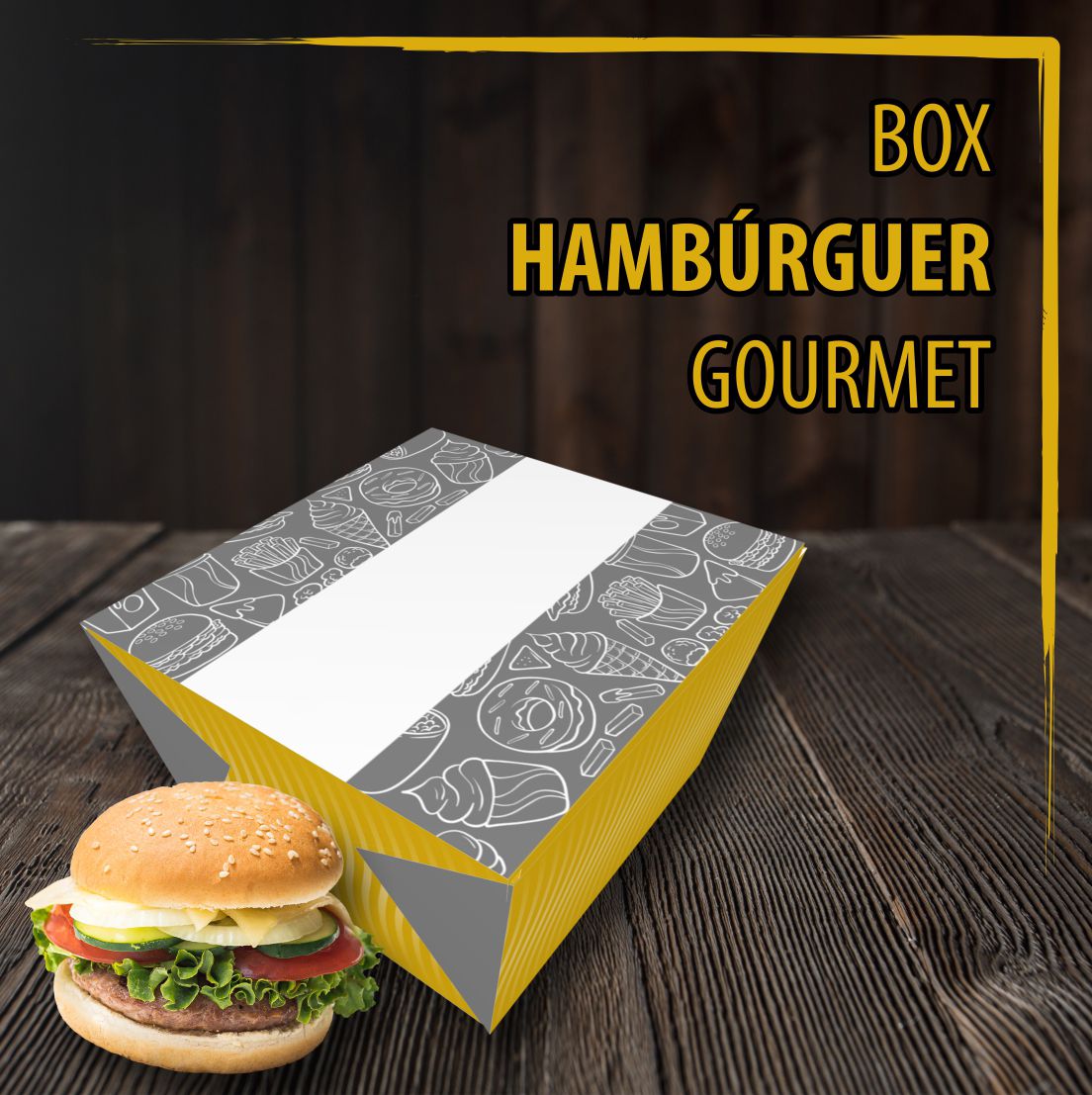 Embalagem para Hamburguer Gourmet Personalizada - Mestre das Embalagens