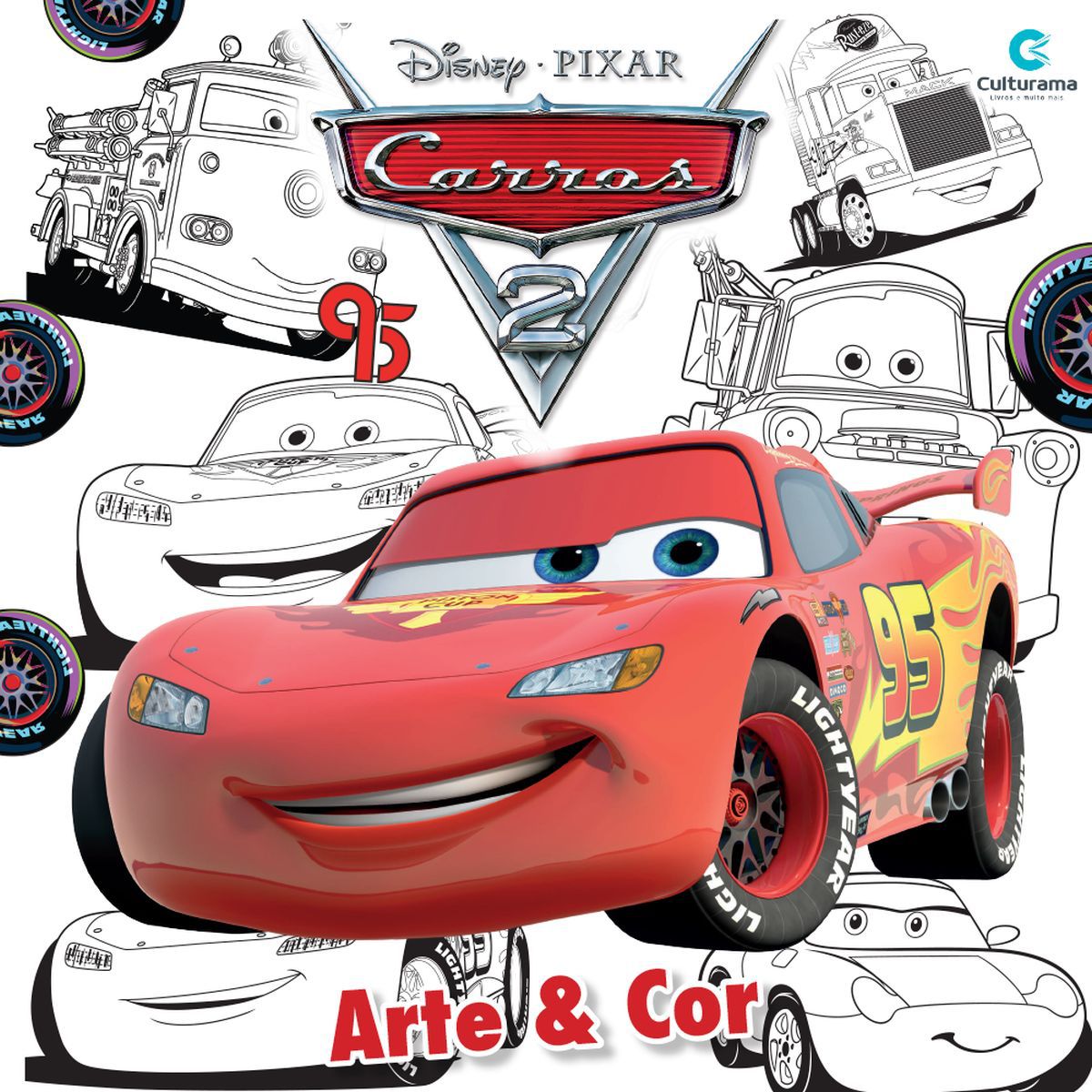 Topo de Bolo Topper Tags Carros Disney Relâmpago McQueen