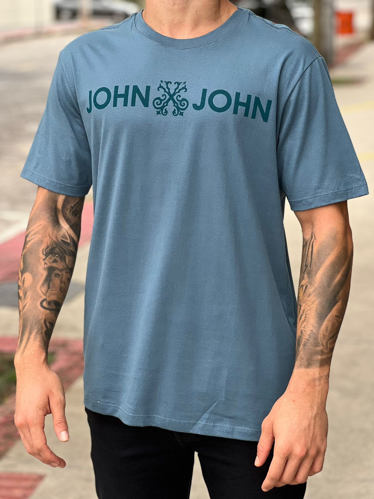 Camiseta John John Logo Azul