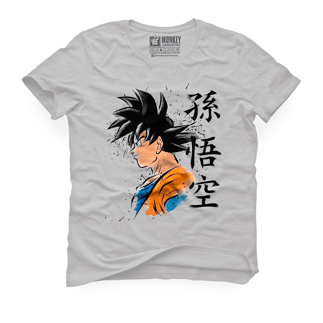 Camiseta masculina Dragon Ball Z Goku Anime Desenho Camisa Blusa Branca  Estampada no Shoptime