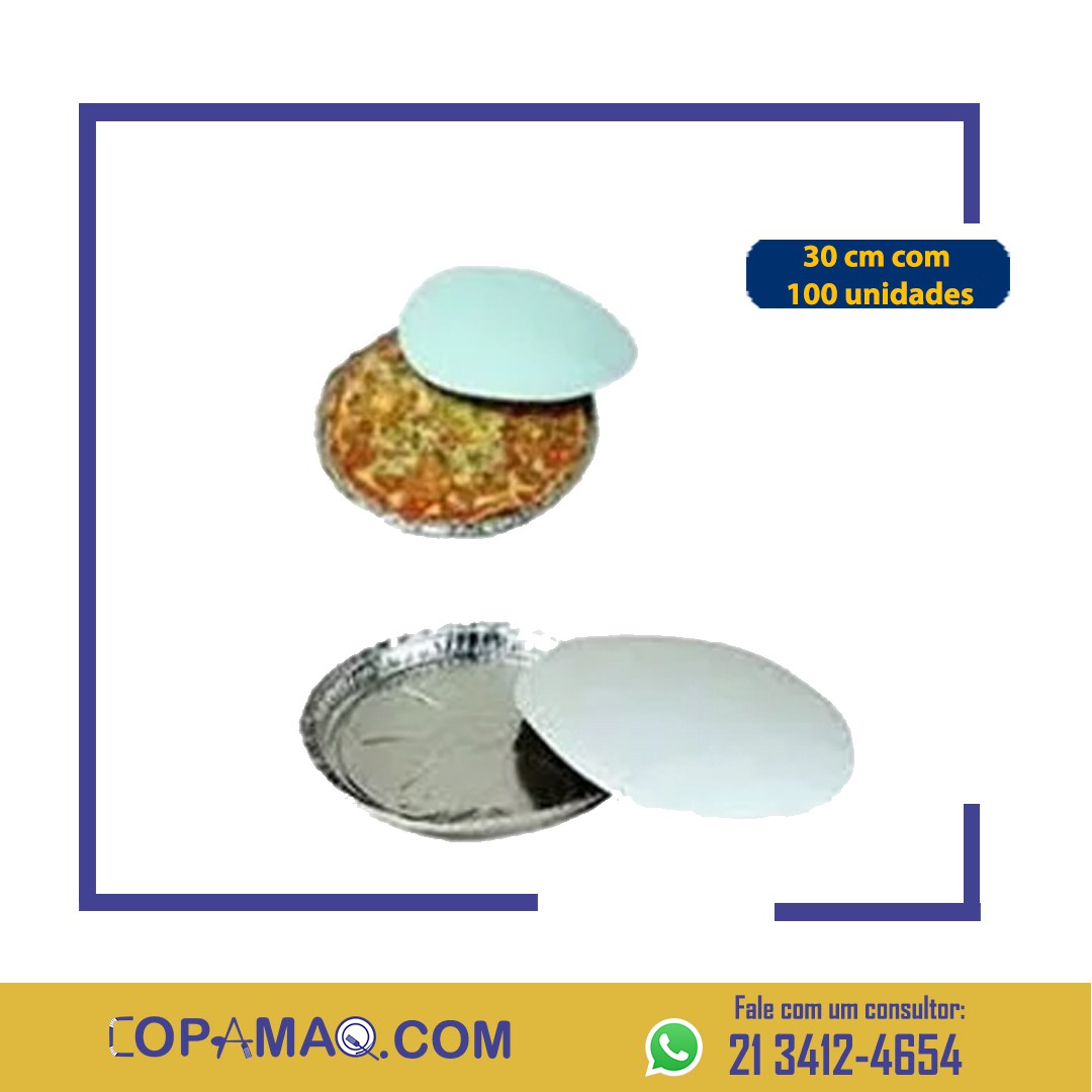 Embalagem de alumínio descartável para pizza 30cm com 100 unidades -  Copamaq Comercial