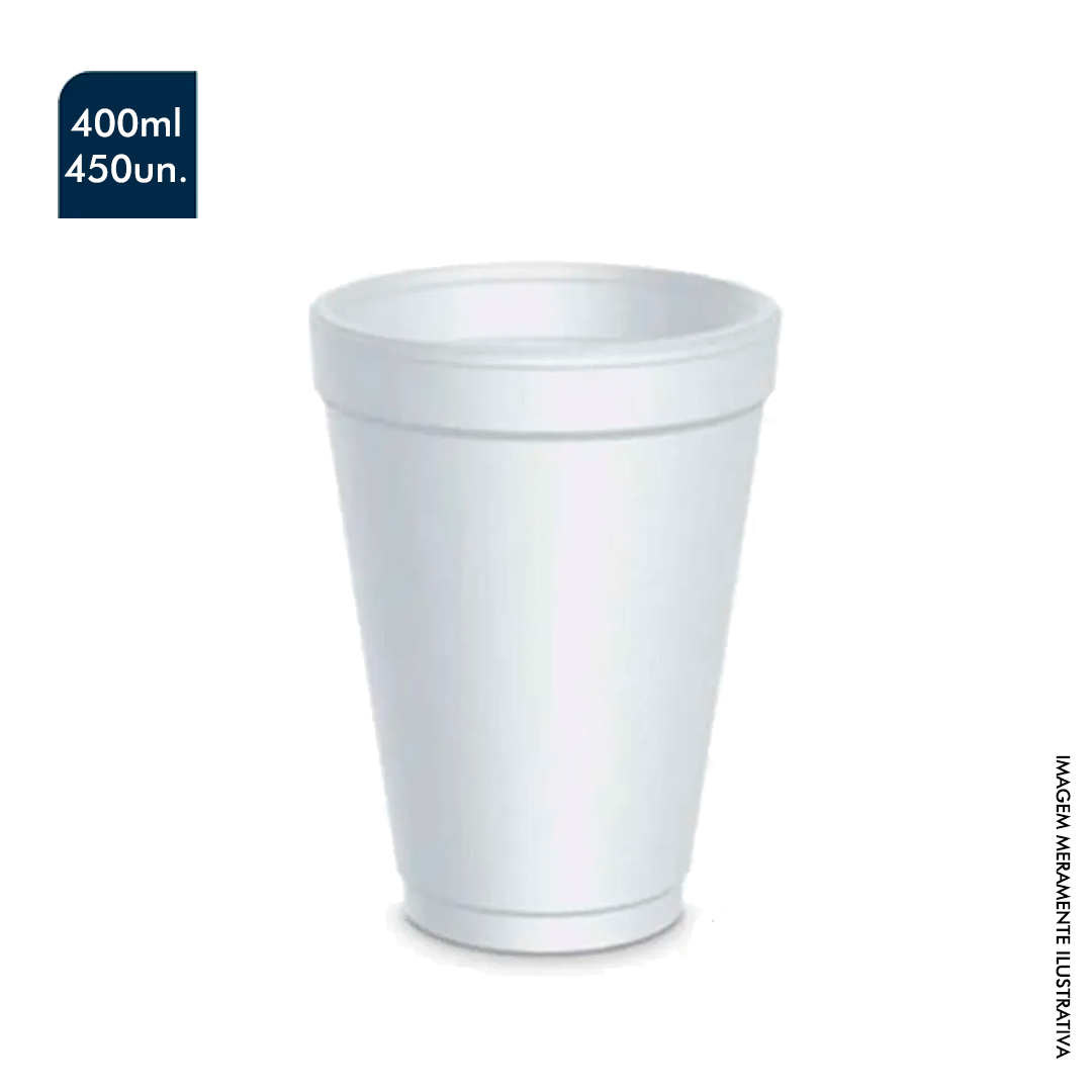 COPO DE ISOPOR 400ML CX 450UN Copamaq Descart veis