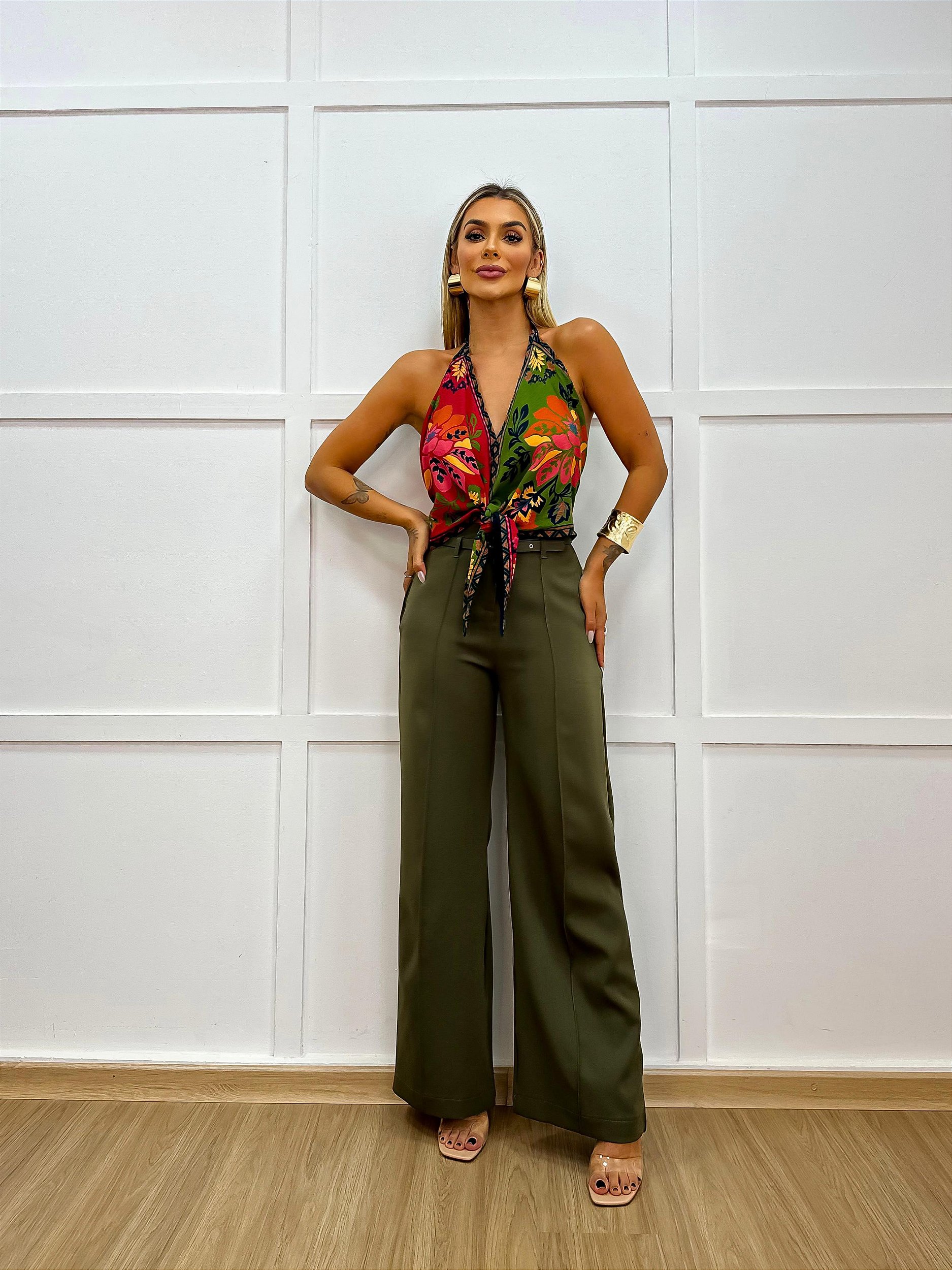 Calça Pantalona Portugal Alfaiataria Verde Musgo - Isa Baldo | A Sua Loja  de Roupas Femininas - Moda Feminina