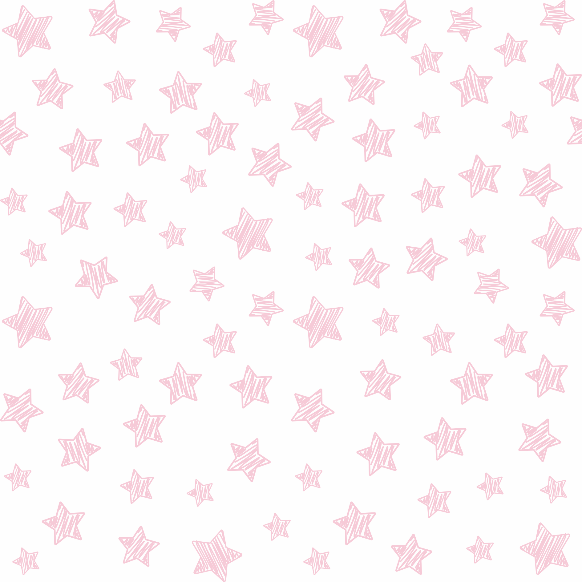 Tecido Tricoline Estrelas Rabisco Rosa Fundo Branco - Peripan - 50 x 150 cm  - Artesanalle Tecidos