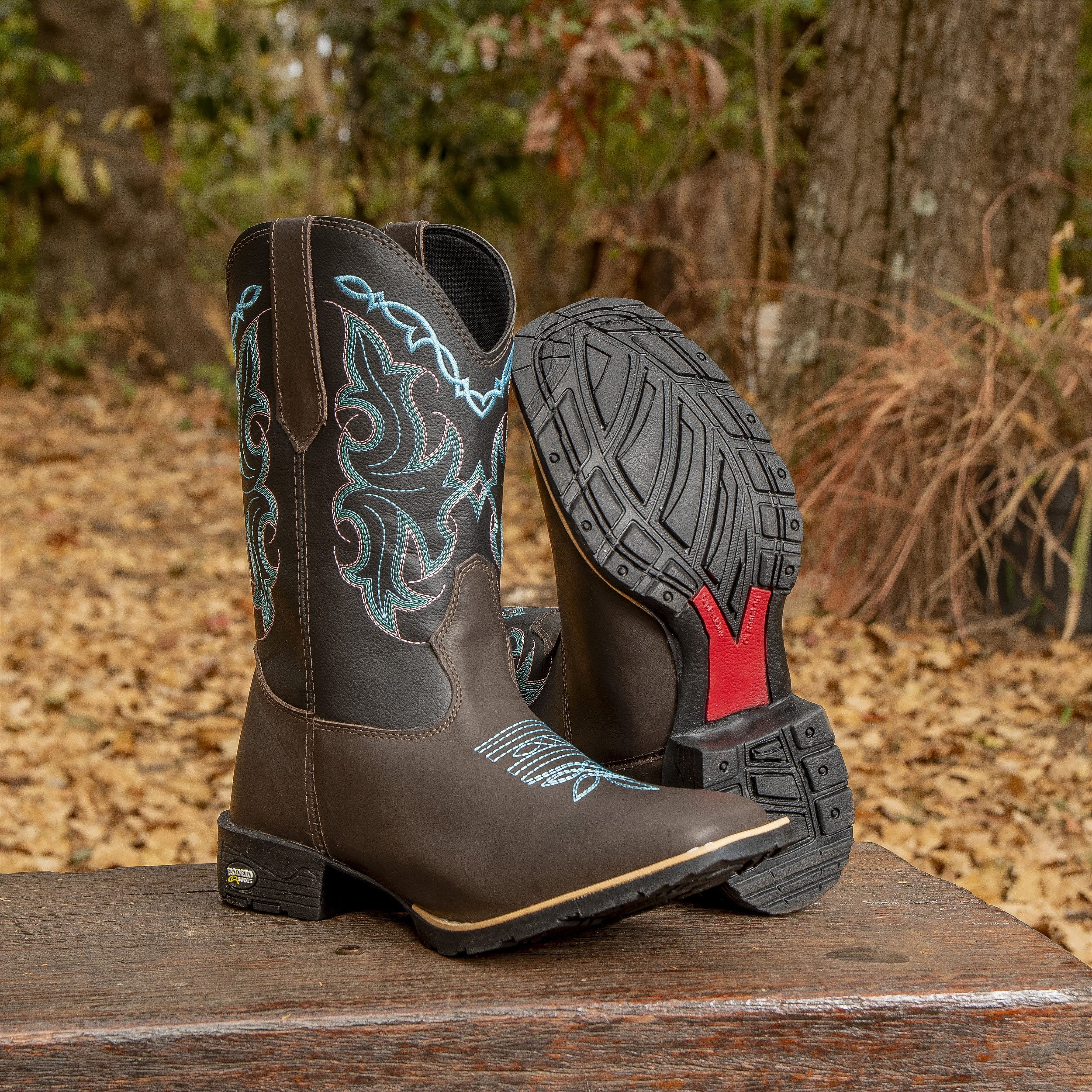 Bota Texana Feminina Bico Quadrado Aramada Azul - BNF 38