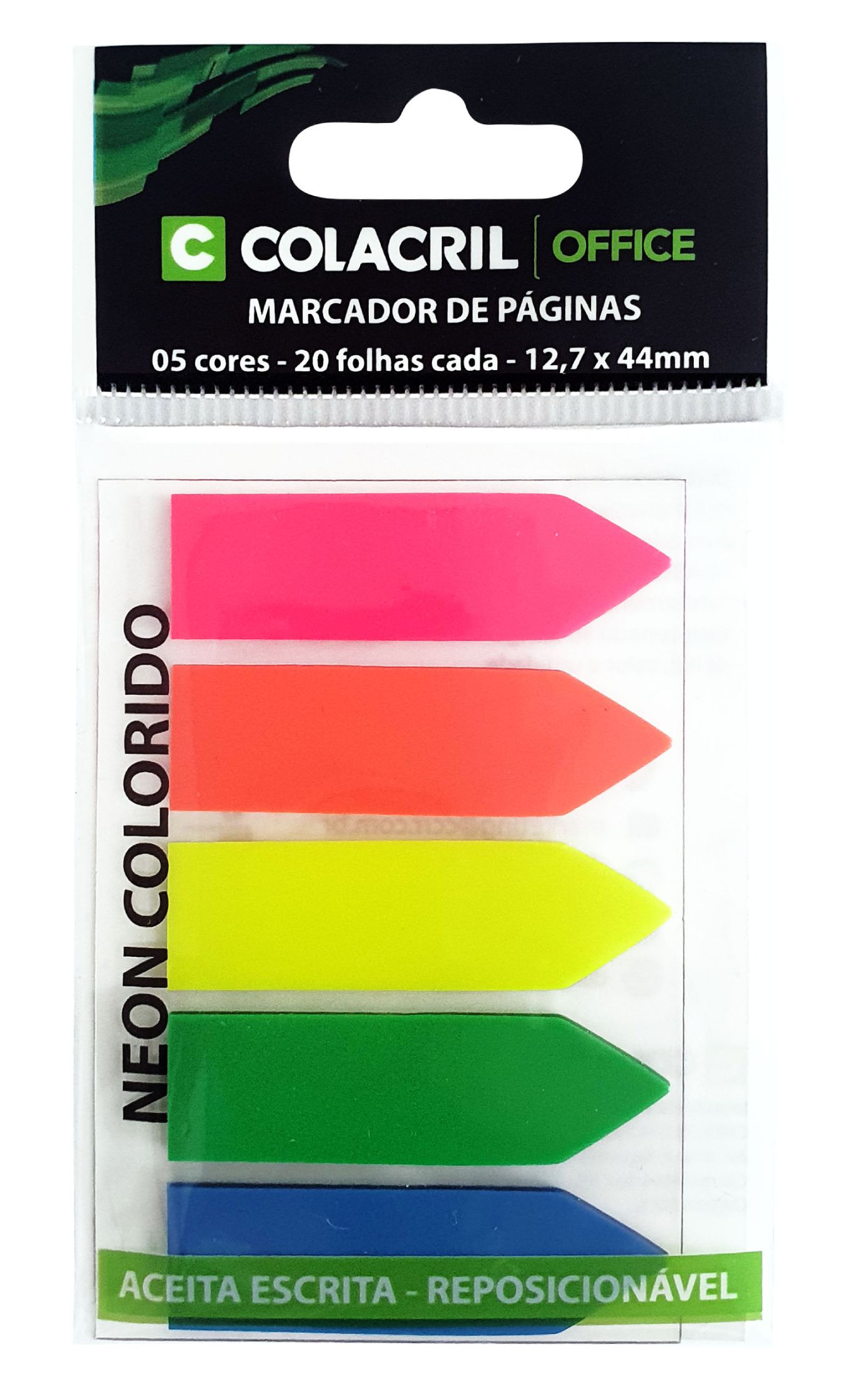 Marcador de página neon colorido setas Colacril - Blocoos Papelaria e  Informática