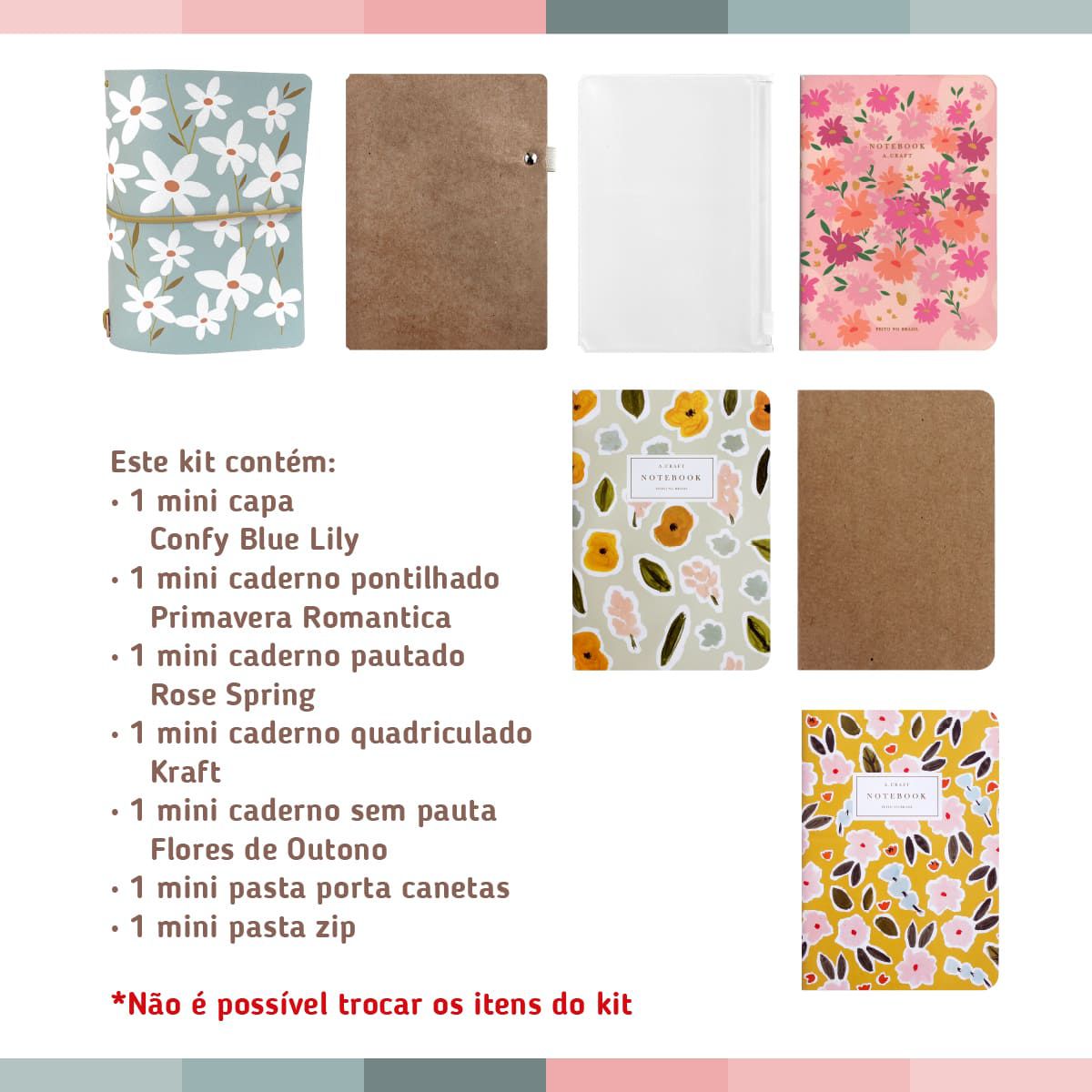 Kit Mini Planner Comfy Blue Lily - Fancy Goods