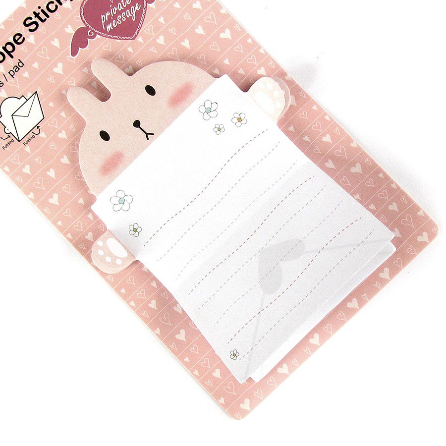 Postit Envelope Sticky Notes Coelho Rosa Fancy Goods