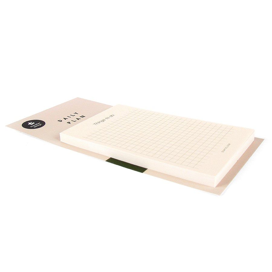 Postit Stick Daily Plan Sticky Memo Things To Do Quadriculado Creme Fancy Goods