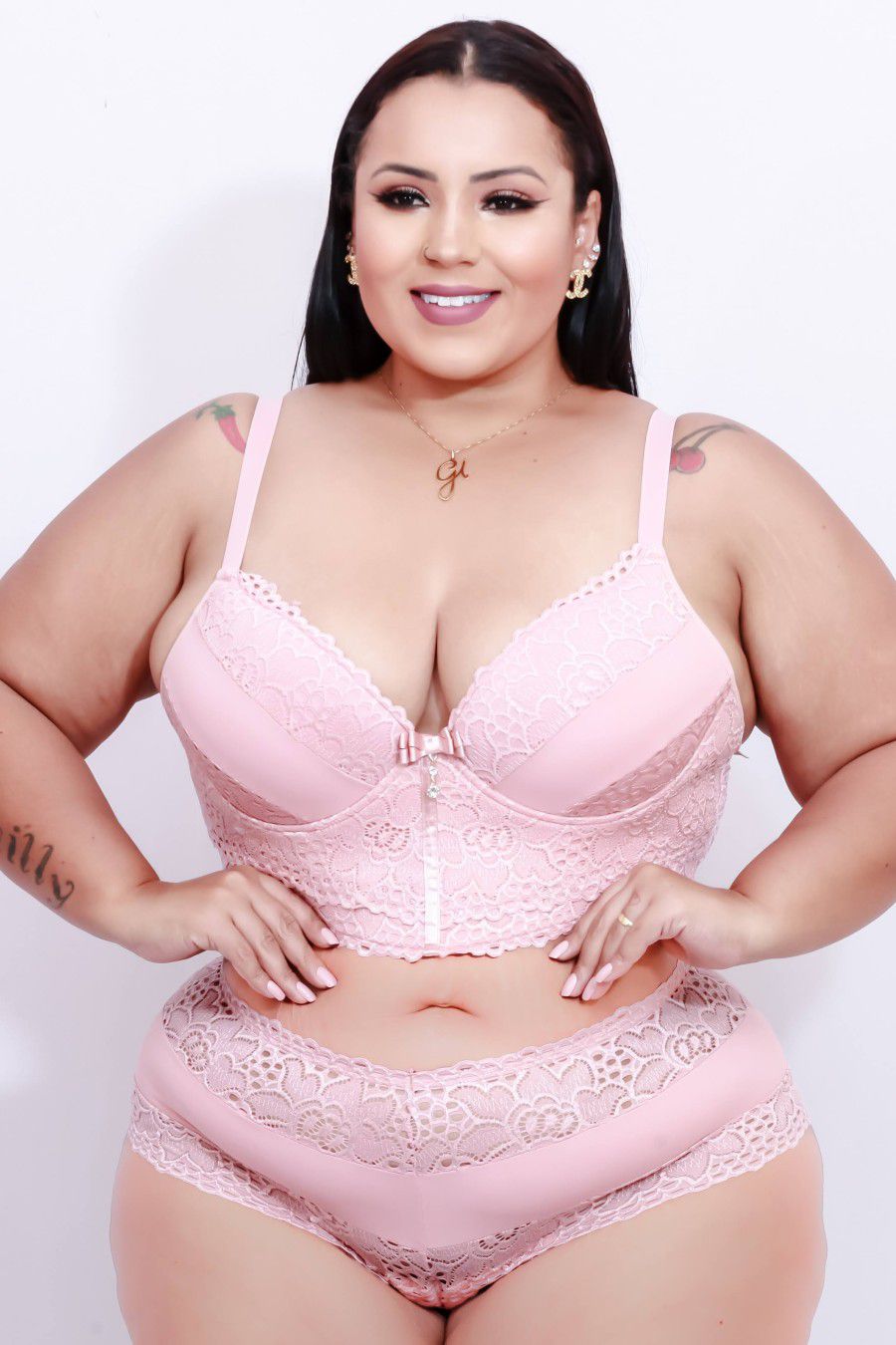 Conjunto Plus Size Cos Em V Rendado - Lust Moda íntima - Amor e Beleza para  todas