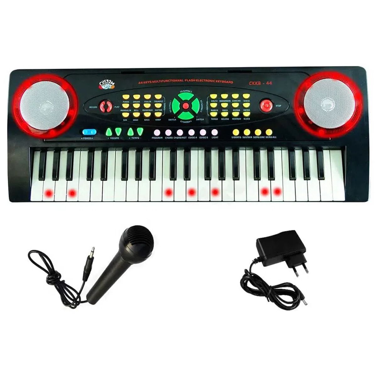 Teclado Infantil Eletrônico Musical para Criança com Microfone Preto -  Aladim Kids