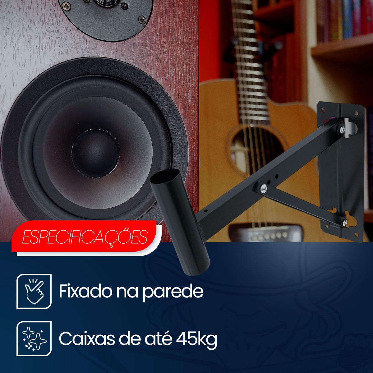 Suporte Parede Caixa De Som De Até 45kg | Som Profissional - American ...