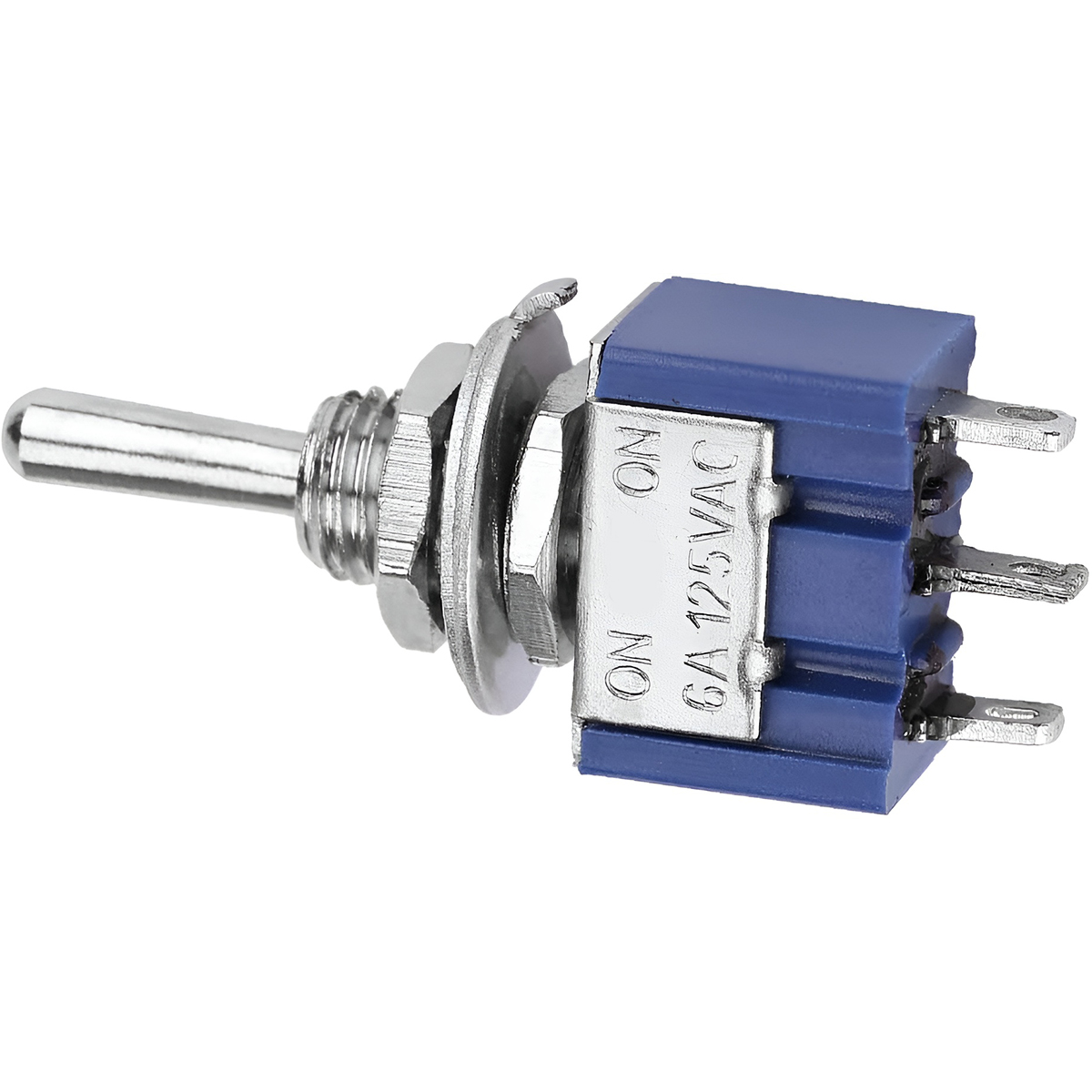 Mini Chave Toggle SPDT ON-ON 3 Pinos 6A 125V Azul | Luthieria