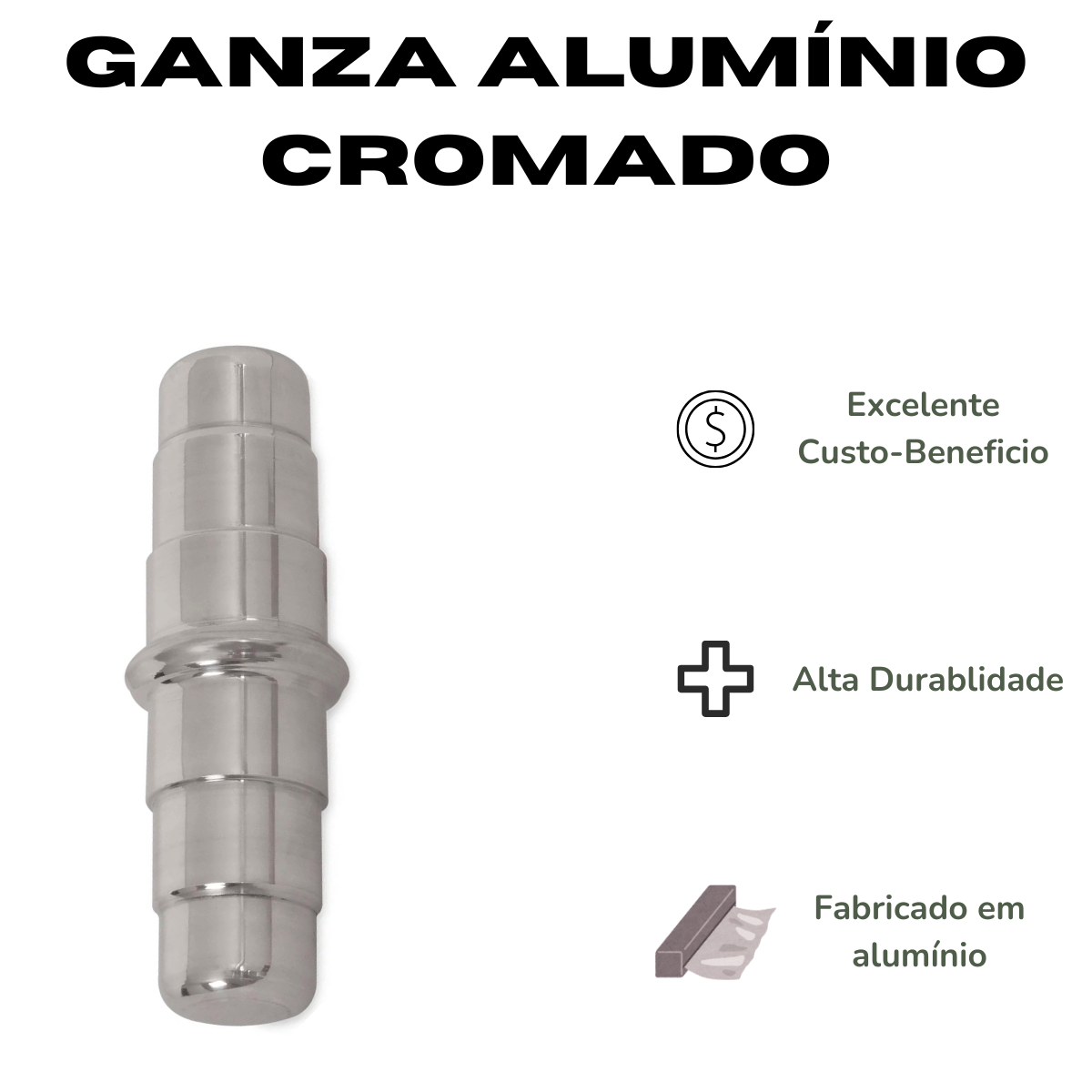 Chocalho Ganzá Alumínio Spanking Profissional 65x330mm | Percussão