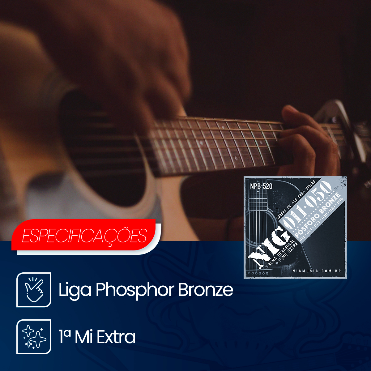 Encordoamento Fósforo Bronze Para Violão | Cordas | American
