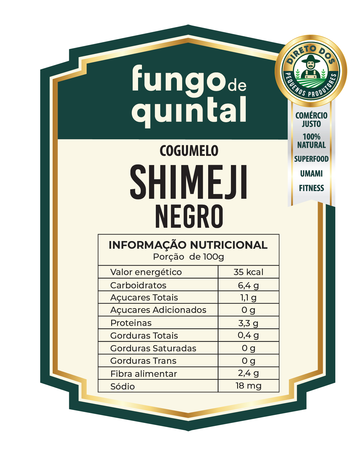 Cogumelo Shimeji Preto 200g Fungo de Quintal Fungo de Quintal