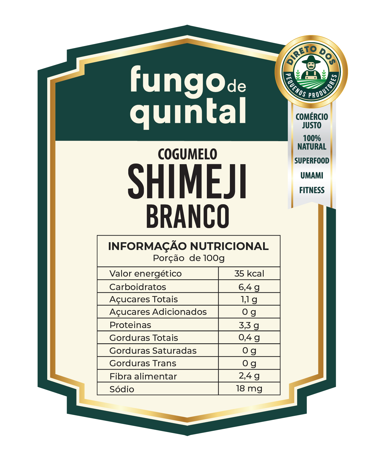 Cogumelo Shimeji Branco 200g Fungo de Quintal Fungo de Quintal