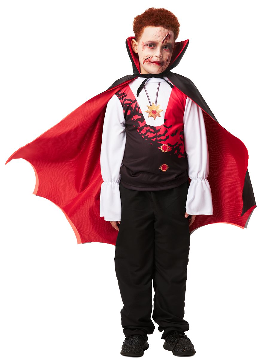 fantasia halloween infantil masculino vampiro encantador com capa remo