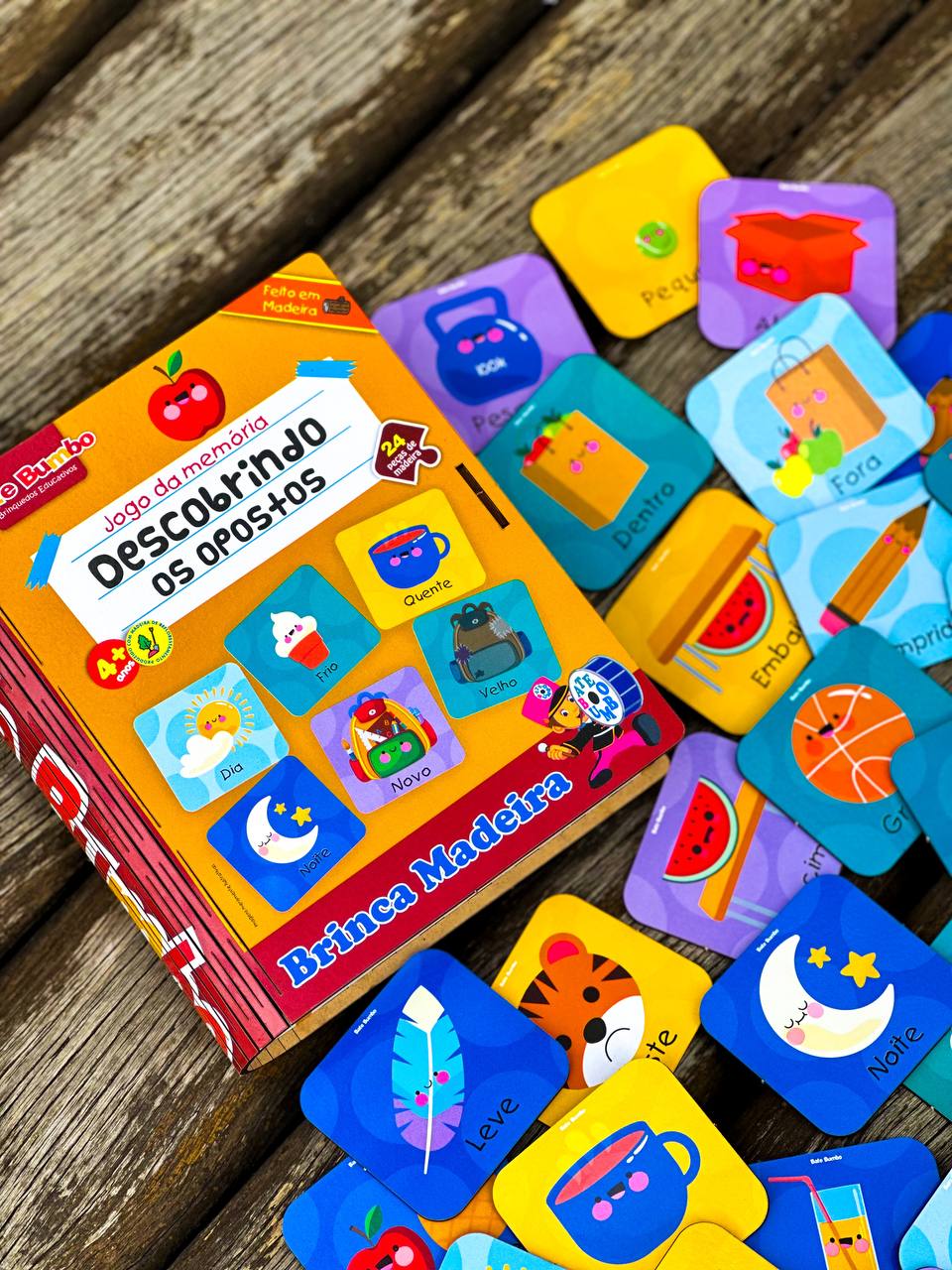 Jogo Da Memória Opostos 54 Peças Brinquedo Infantil Criança - Pais