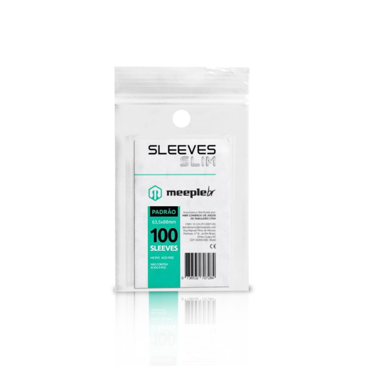 Sleeves Meeple BR SLIM - PADRÃO (63,5x88mm), meeple br