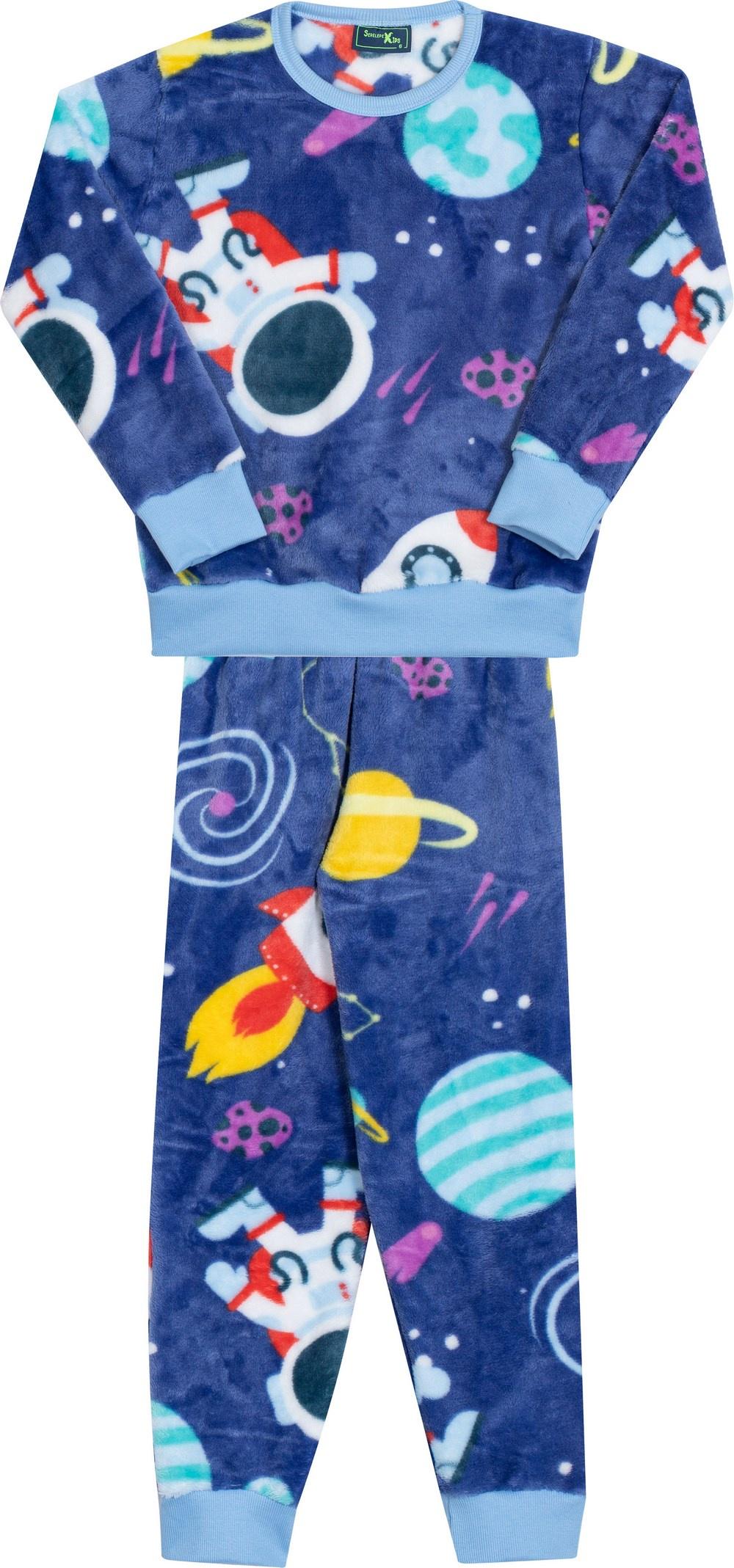 Pijama Infantil Masculino Peluciado Astronauta Serelepe Kids