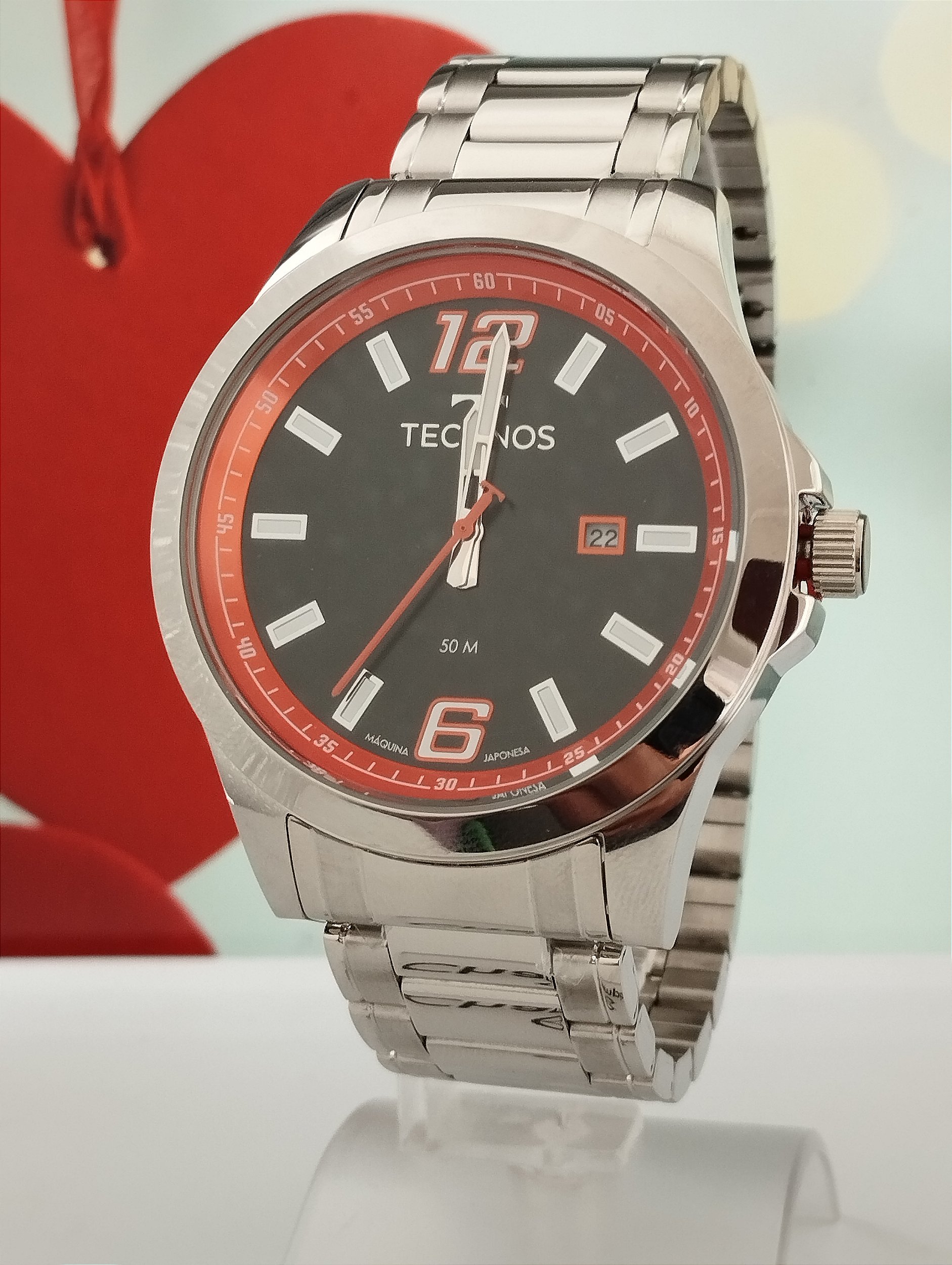 relógio technos masculino racer basico prata - 2115twp/1p