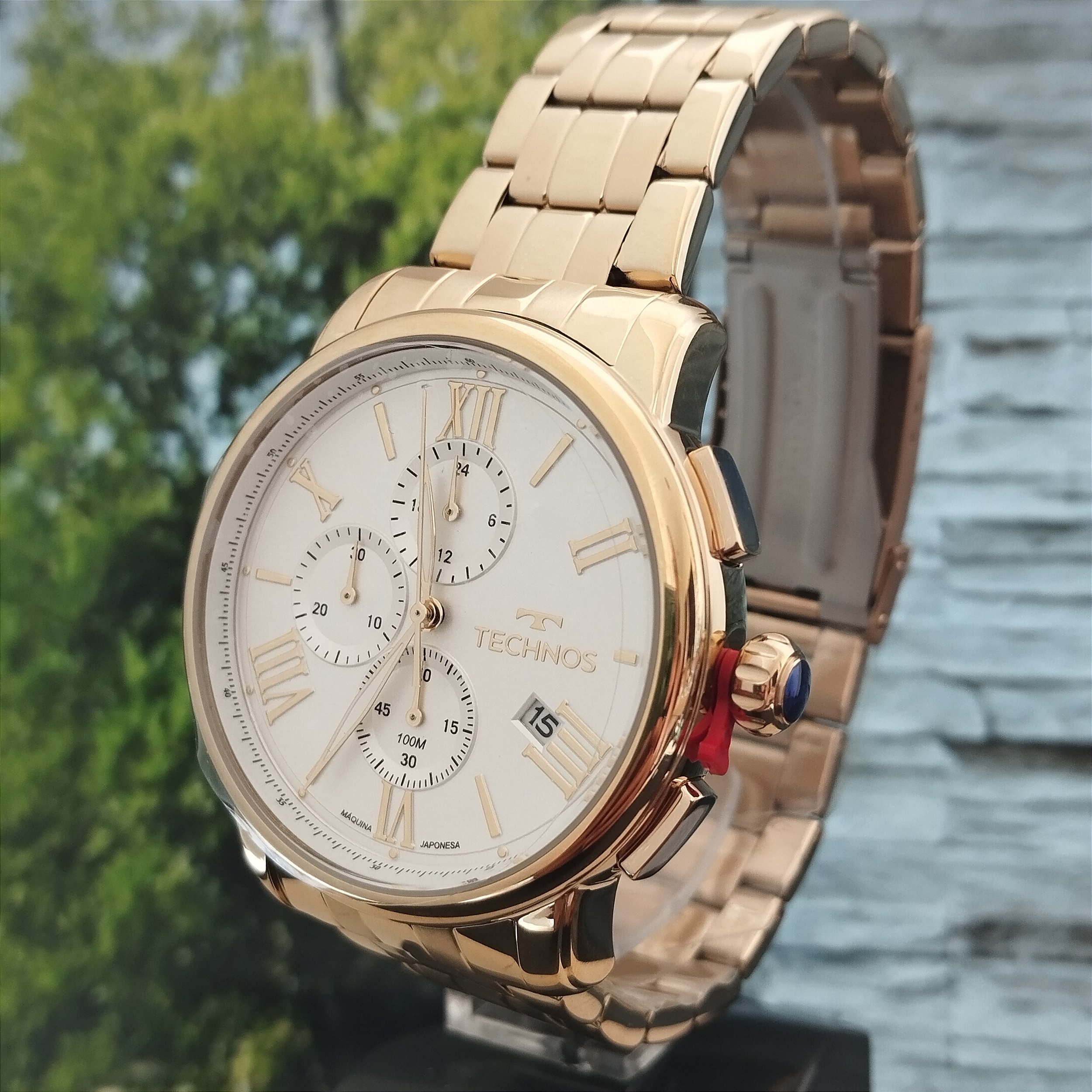 Relogio masculino Technos grandtech dourado JS15ENV/1K - RELOGIOS M6