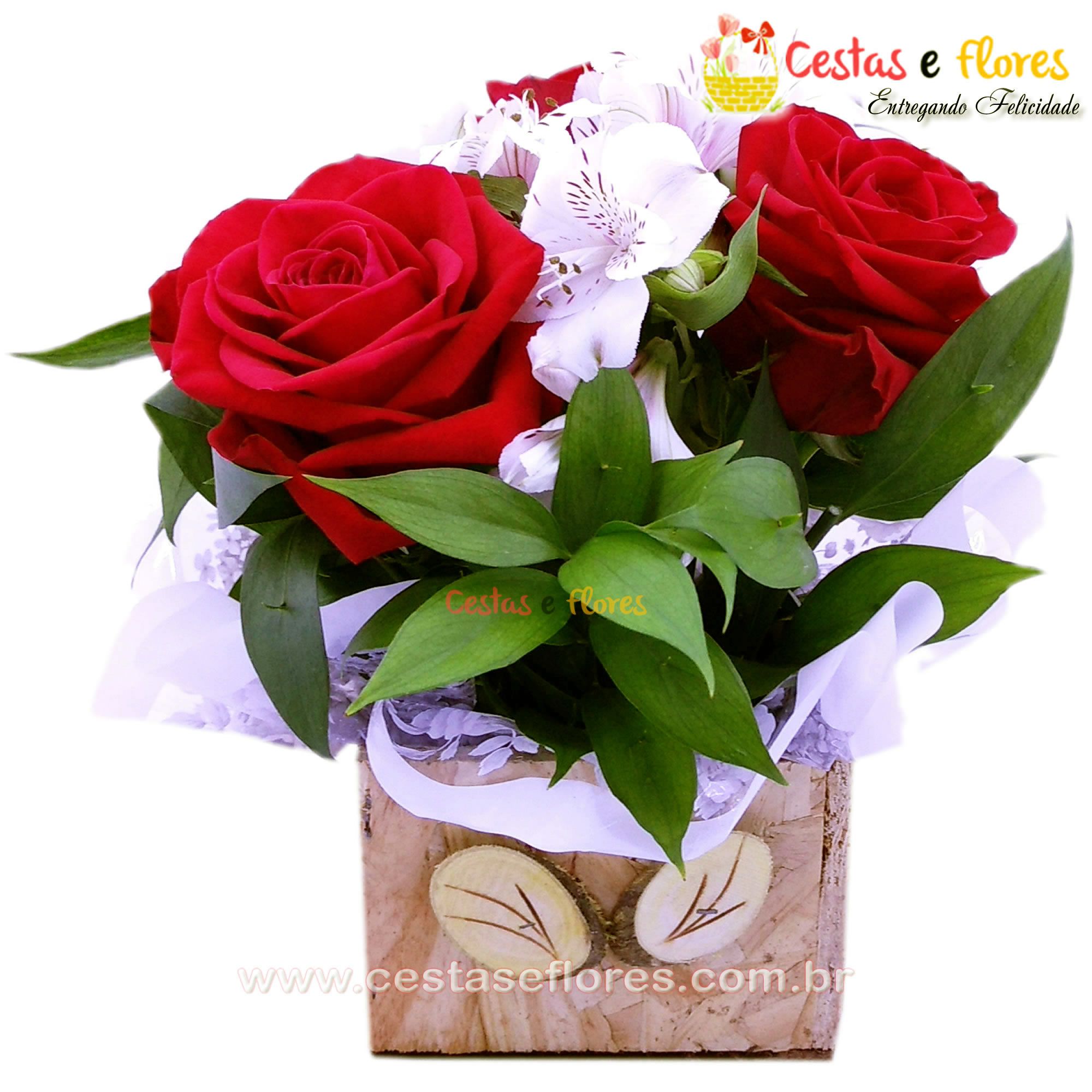 Arranjo Lindas Rosas Nacionais - Cestas e Flores Floricultura. Entrega de  Cestas de Café, Presentes e Floricultura