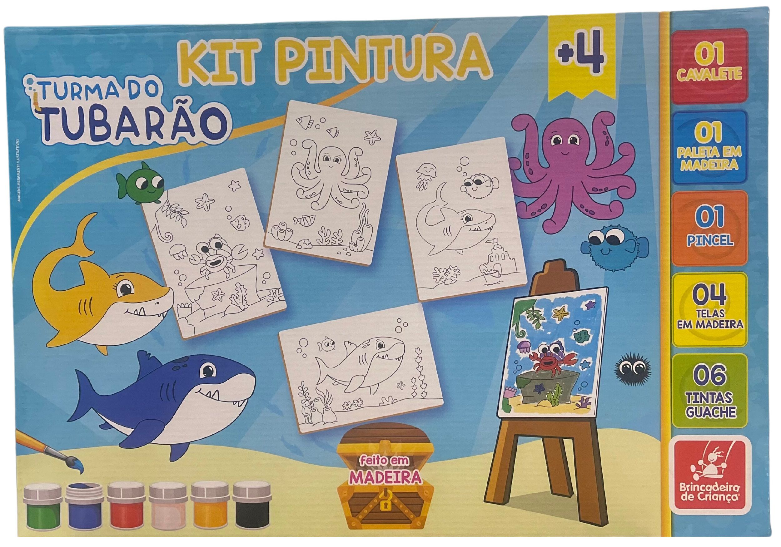 Desenhos e Pinturas - Kit Pintura Club Shark Brincadeira De Criança