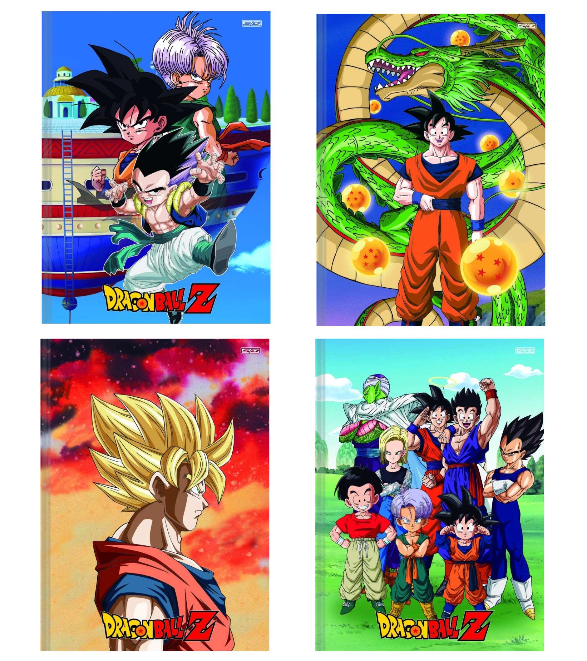 Caderno de Cartografia e Desenho Infantil Capa Dura Grande Espiral Dragon  Ball - 60 folhas